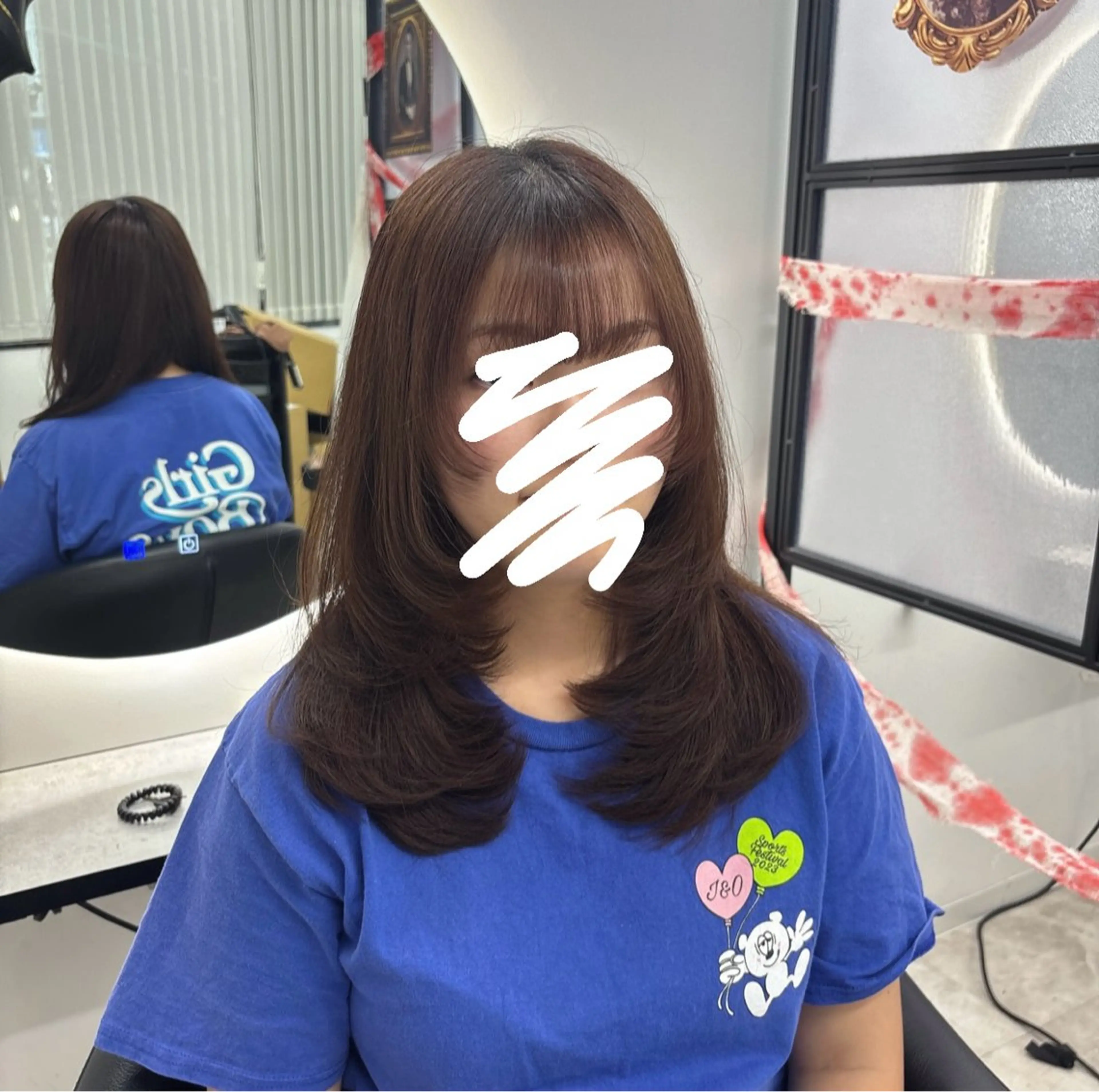 ロング カット Ren. 🦋デザインカラーのヘアスタイル