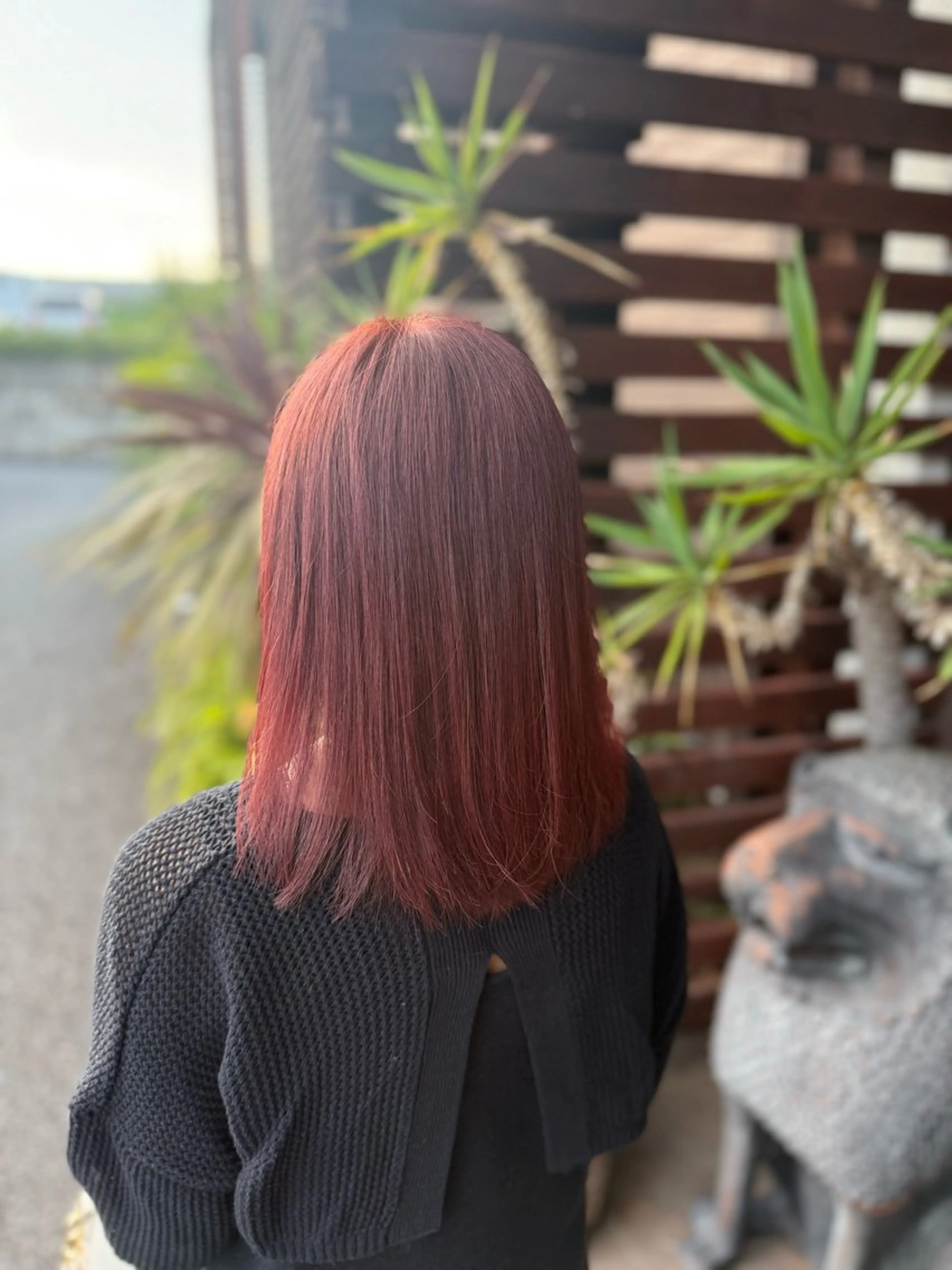カラー ブリーチ レッドカラー カット ヘアカラー 鈴木 美佑のヘアスタイル