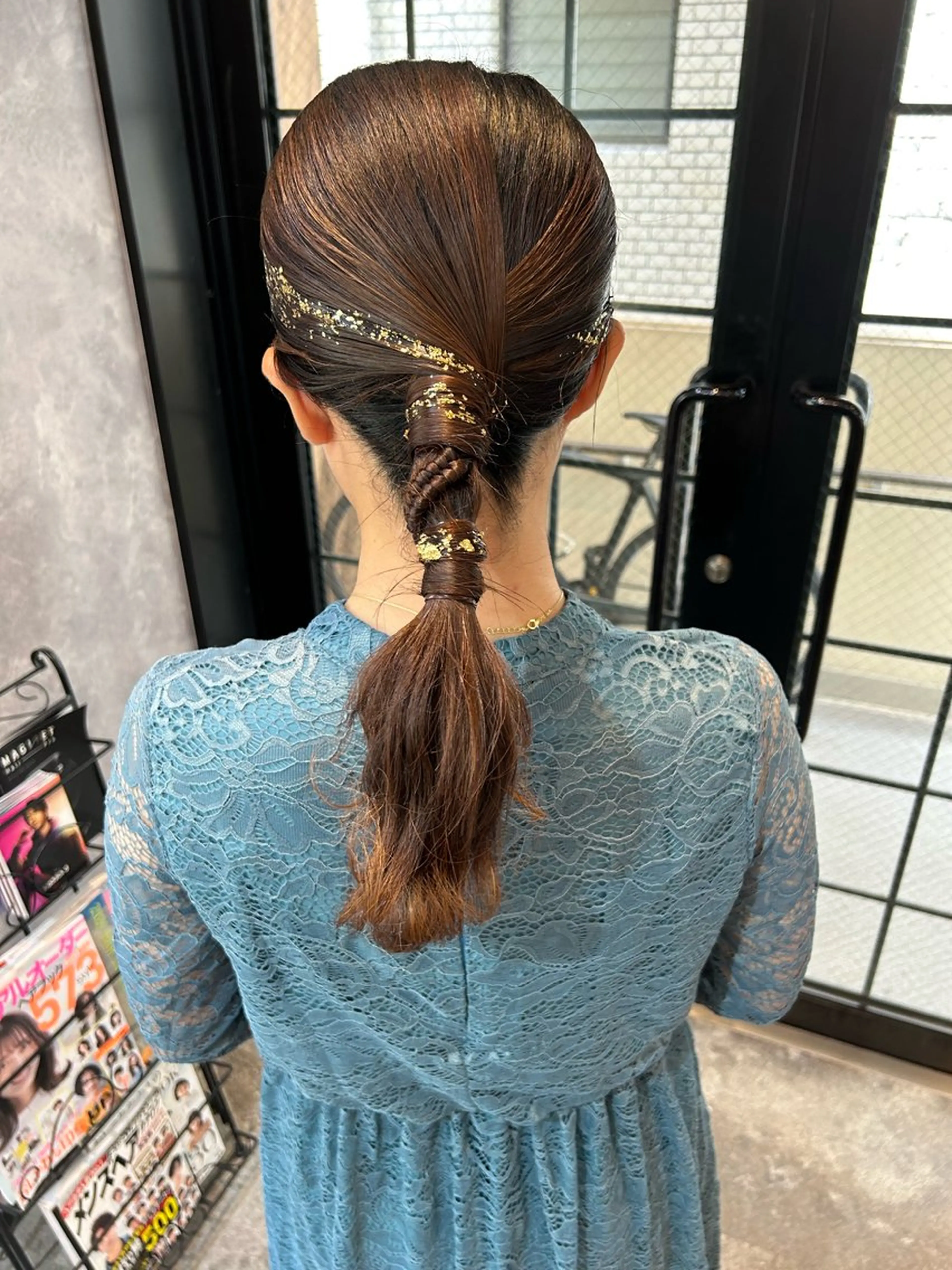 セミロング ヘアアレンジ ポニーテール ヘアセット 飯塚 沙衣のヘアスタイル