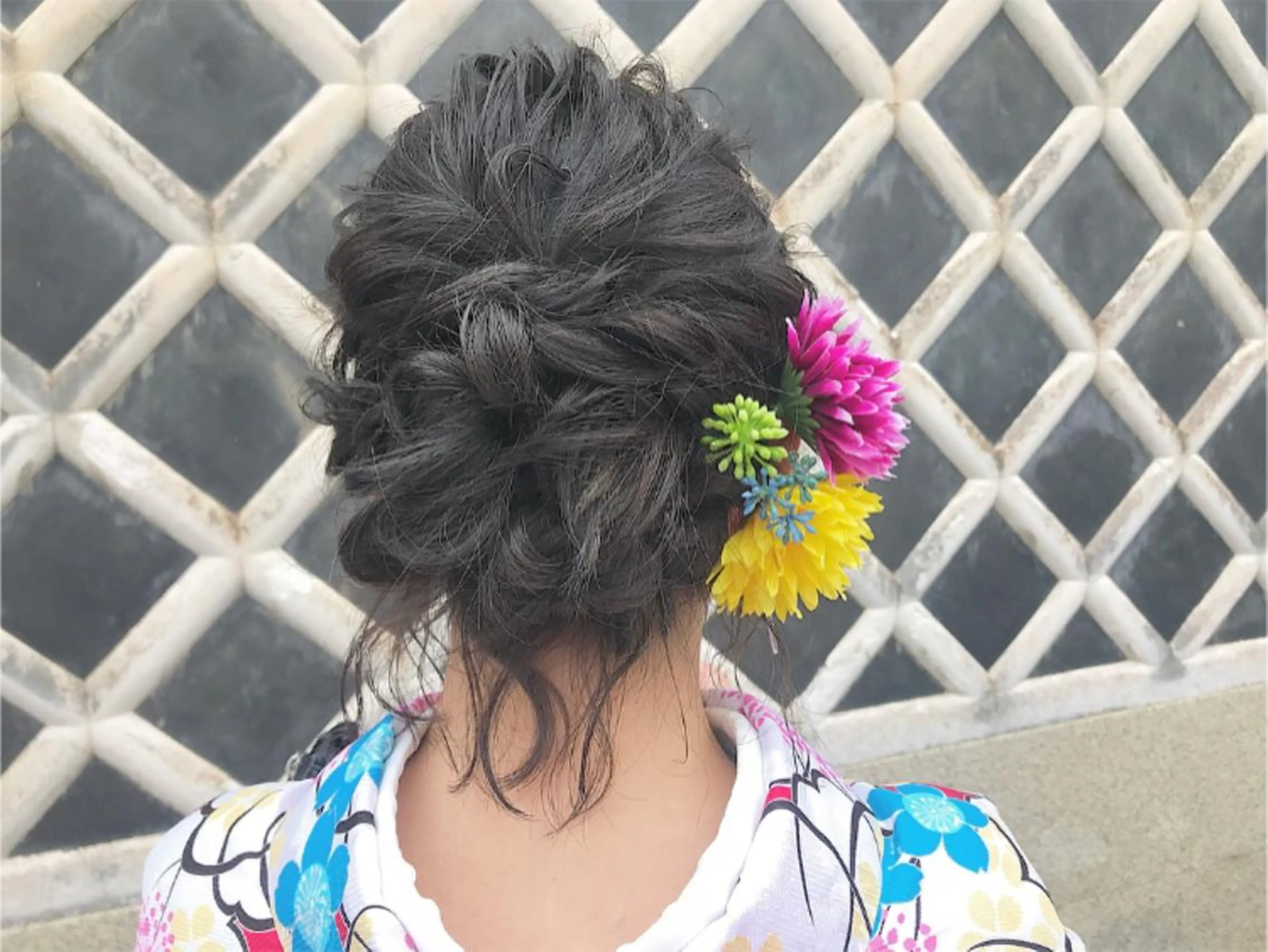 ショート 浴衣 玉木 育実のヘアスタイル
