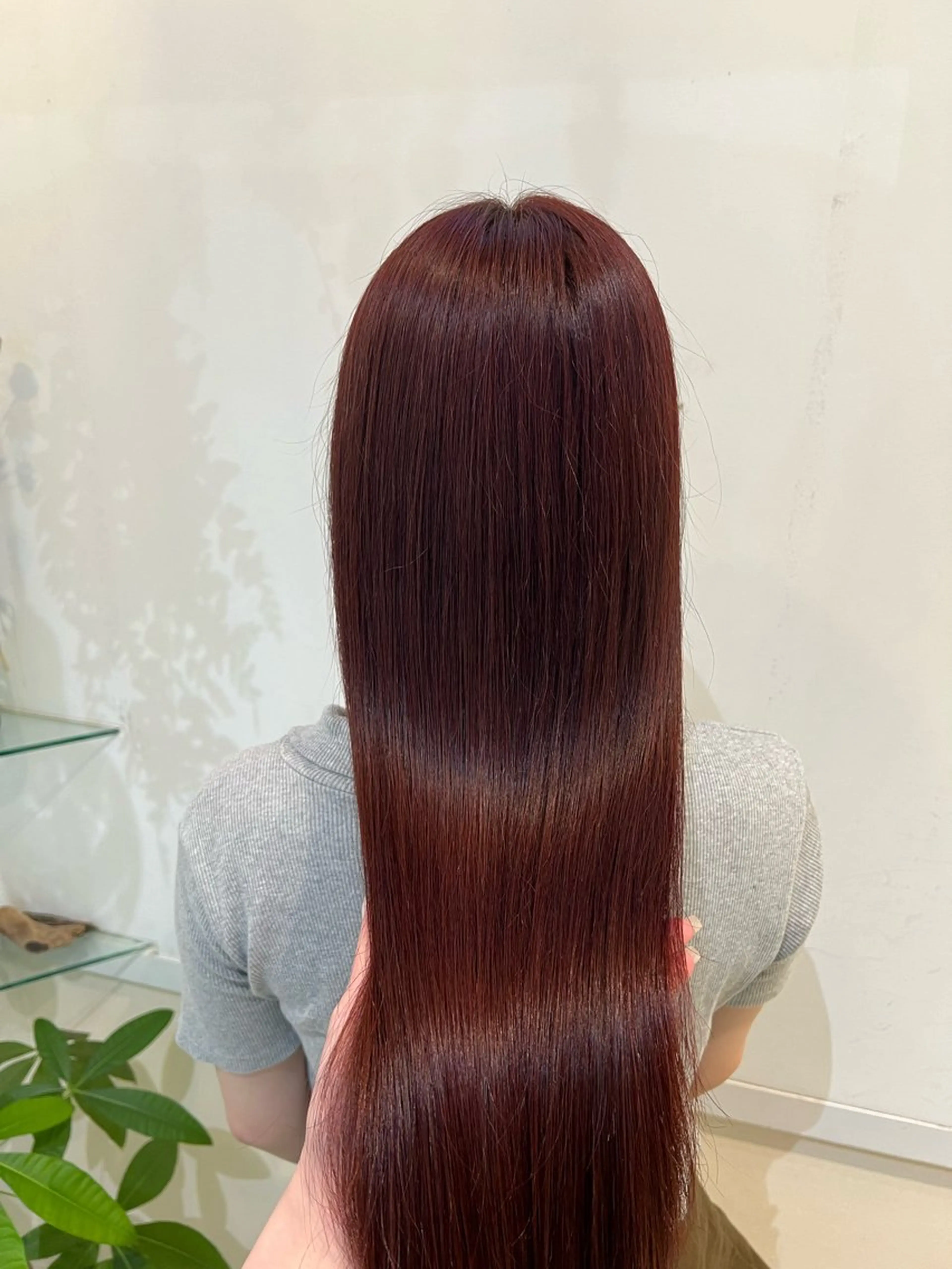 ロング カラー ブリーチ ブリーチなしカラー レッドカラー ヘアカラー ブリーチしない暖色 カラー🥀杉 優菜のヘアスタイル