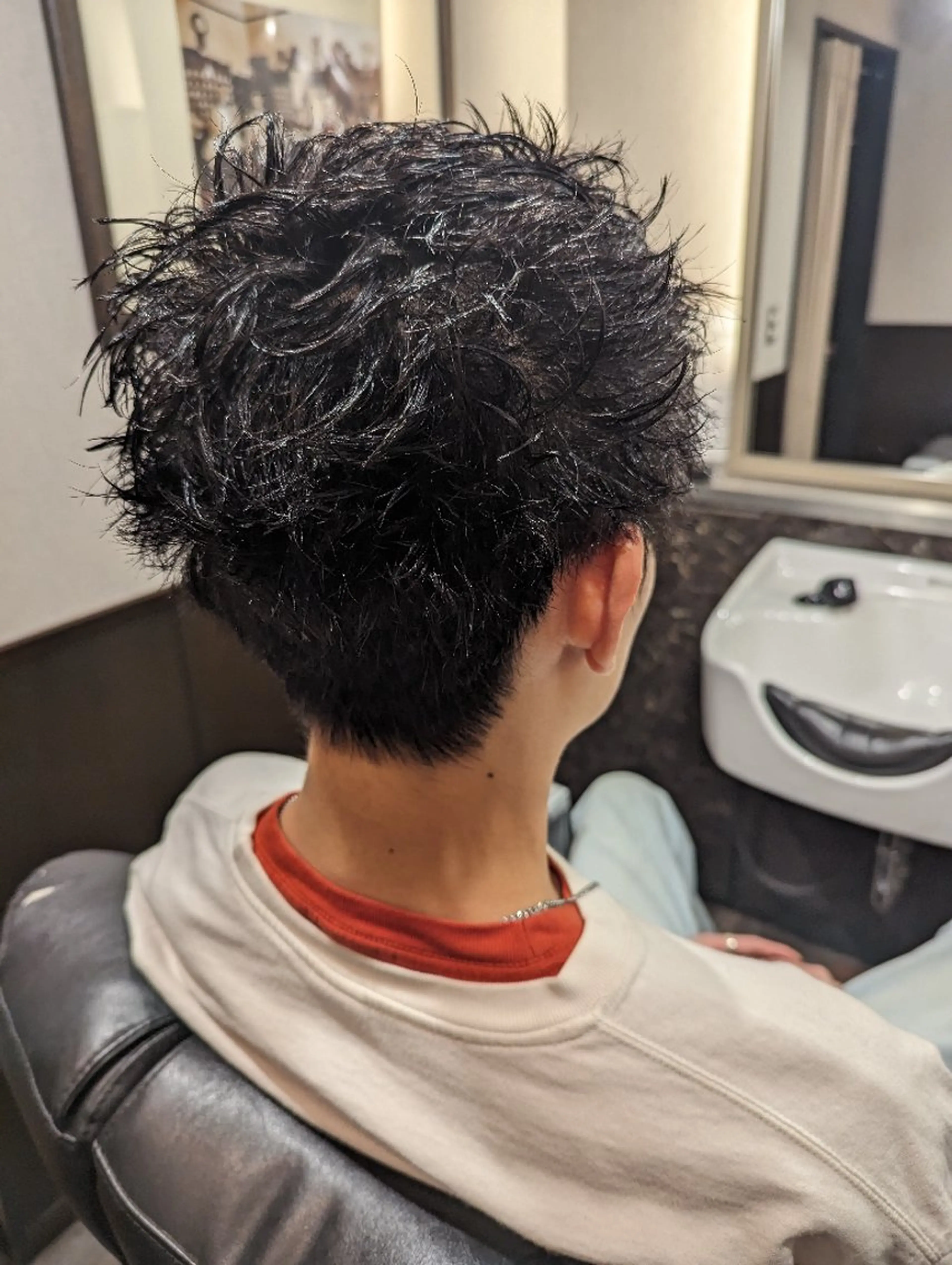 ショート パーマ LAVIE the BARBER所属・徒歩5分ビジネスマン カット👦🏻うしだのヘアスタイル