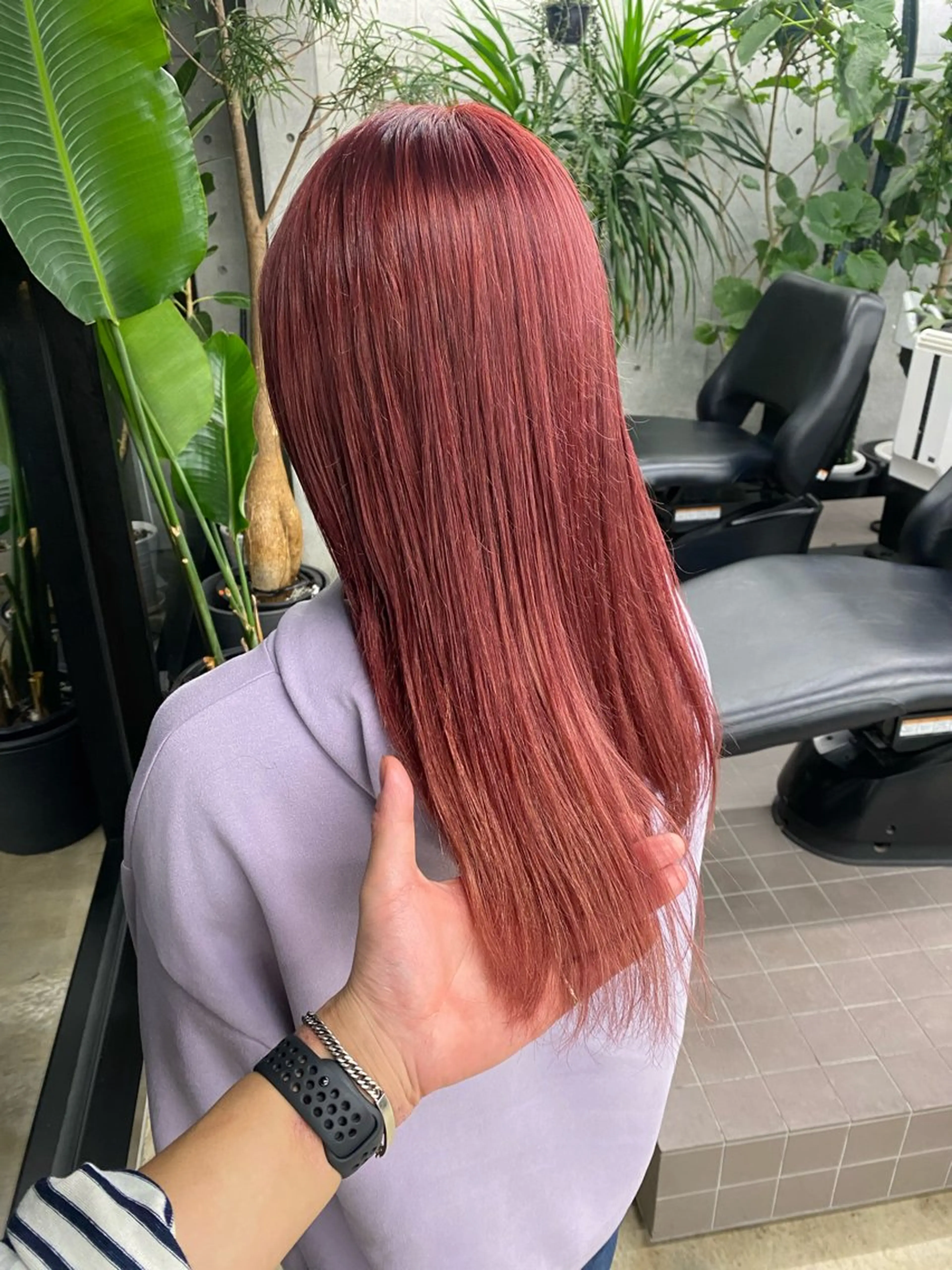 セミロング カラー ピンクカラー カット ヘアカラー トリートメント 似合わせカット レイヤーボブウルフのヘアスタイル