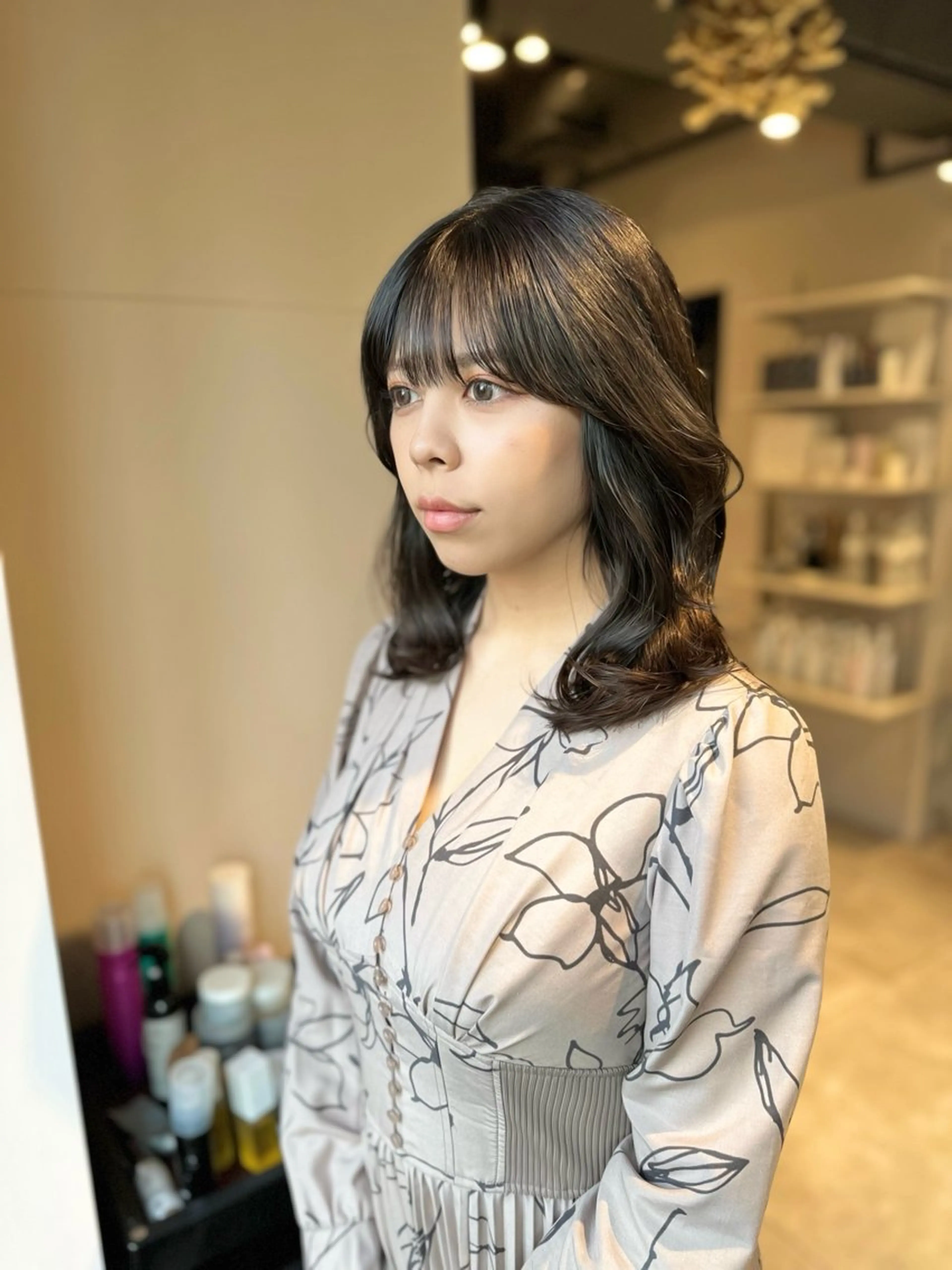 ミディアム カラー 髪質改善 KURO/韓国ヘア /レイヤーカットのヘアスタイル