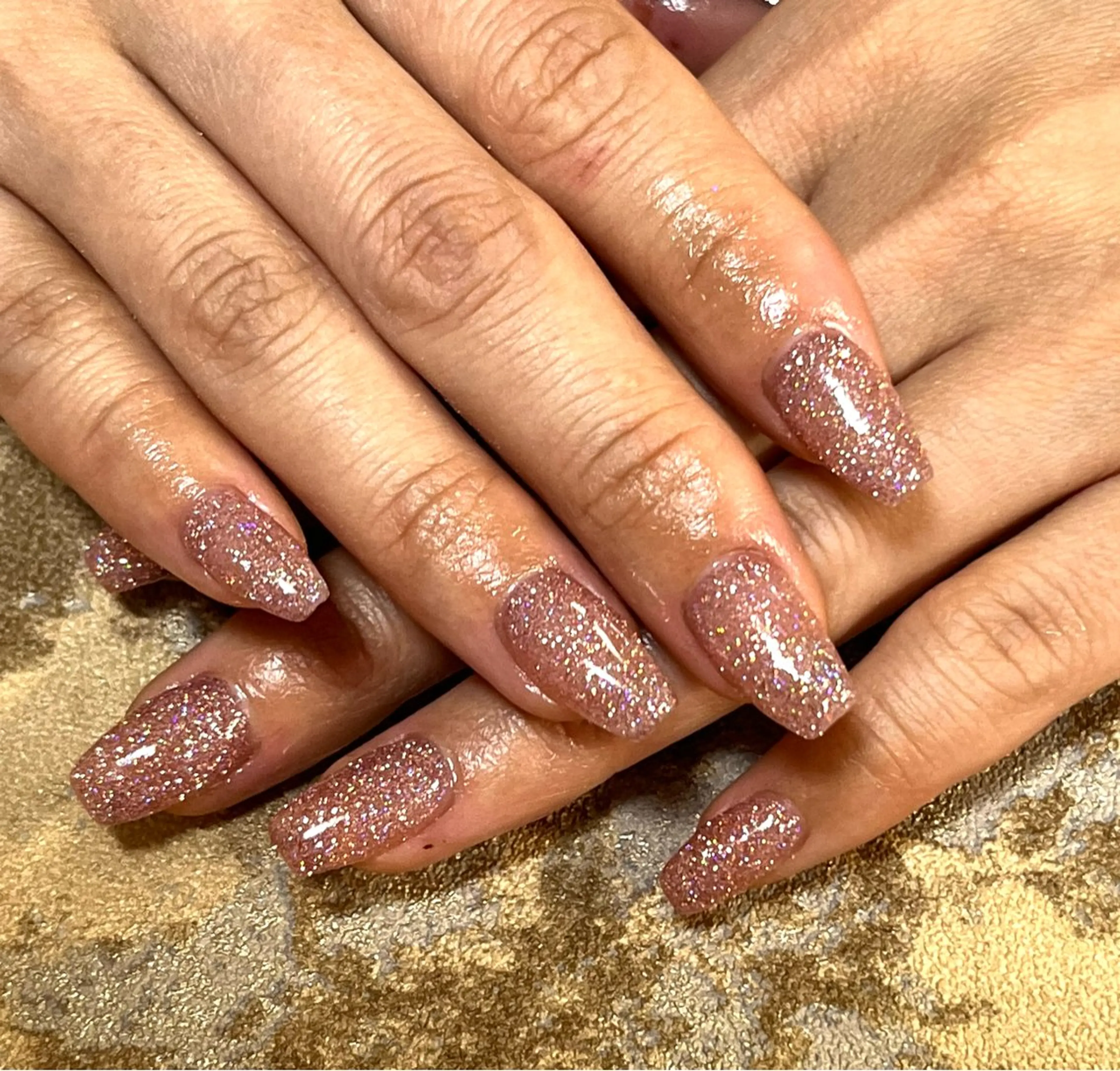 ネイル 長さ出し フラッシュネイル ラメ(グリッター) plaisir所属・plaisir プレジールネイルのネイルデザイン