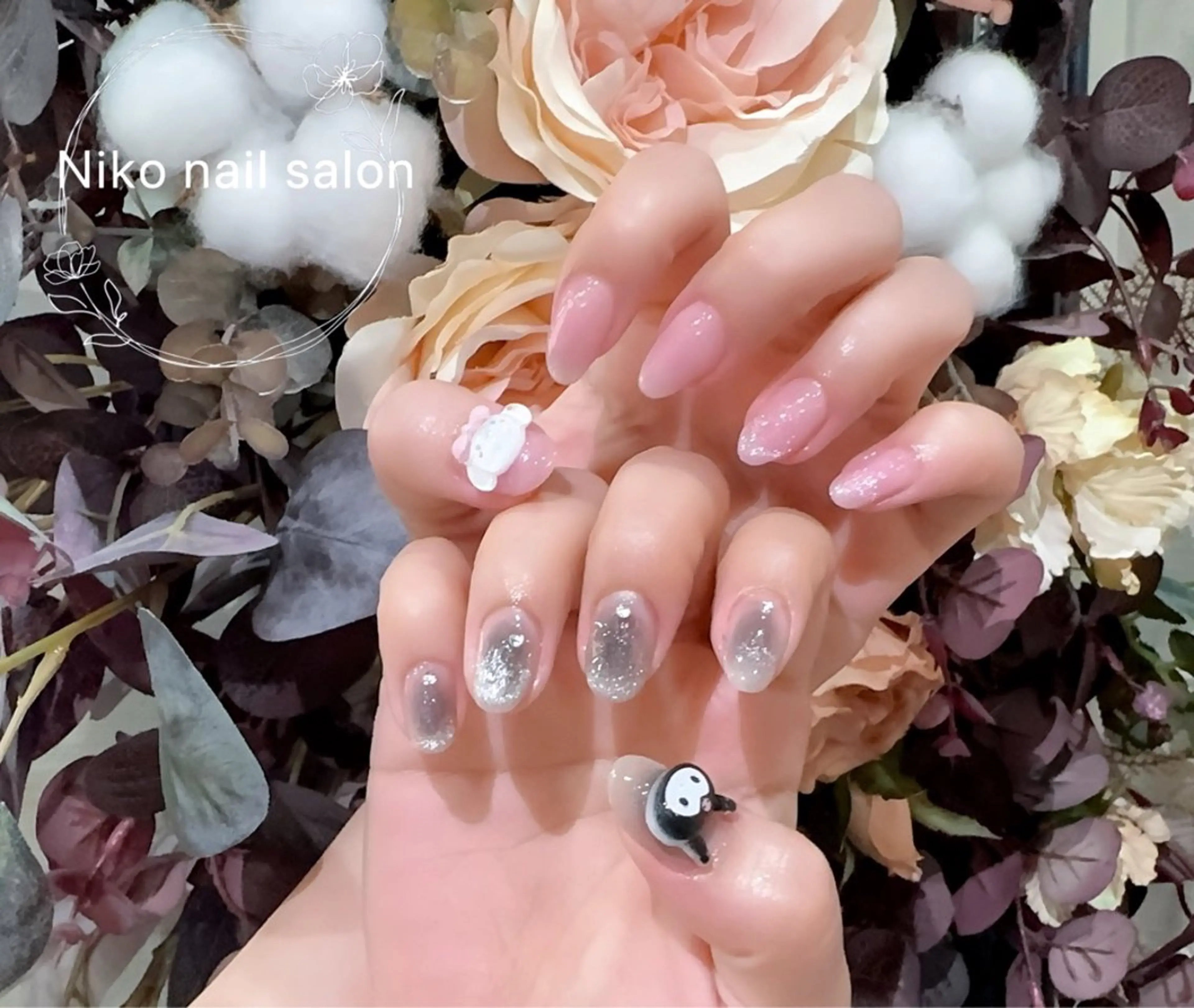 ネイル 長さ出し フットネイル フレンチネイル ジェルネイル 韓国ネイル Niko nailサロンのネイルデザイン