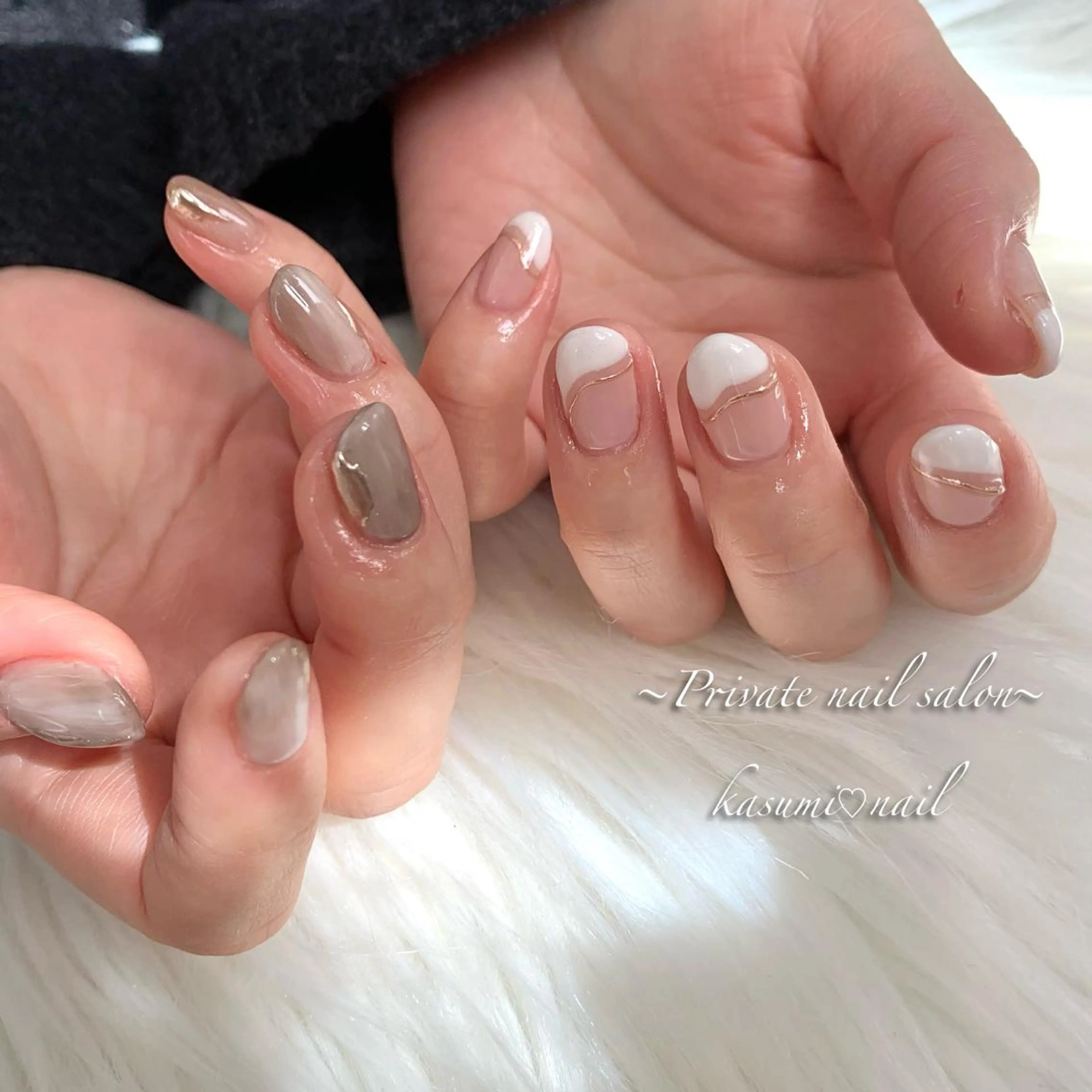 ネイル アートネイル ラメ(グリッター) マグネットネイル ミラーネイル 持ち込み KASUMI♡ Nailのネイルデザイン