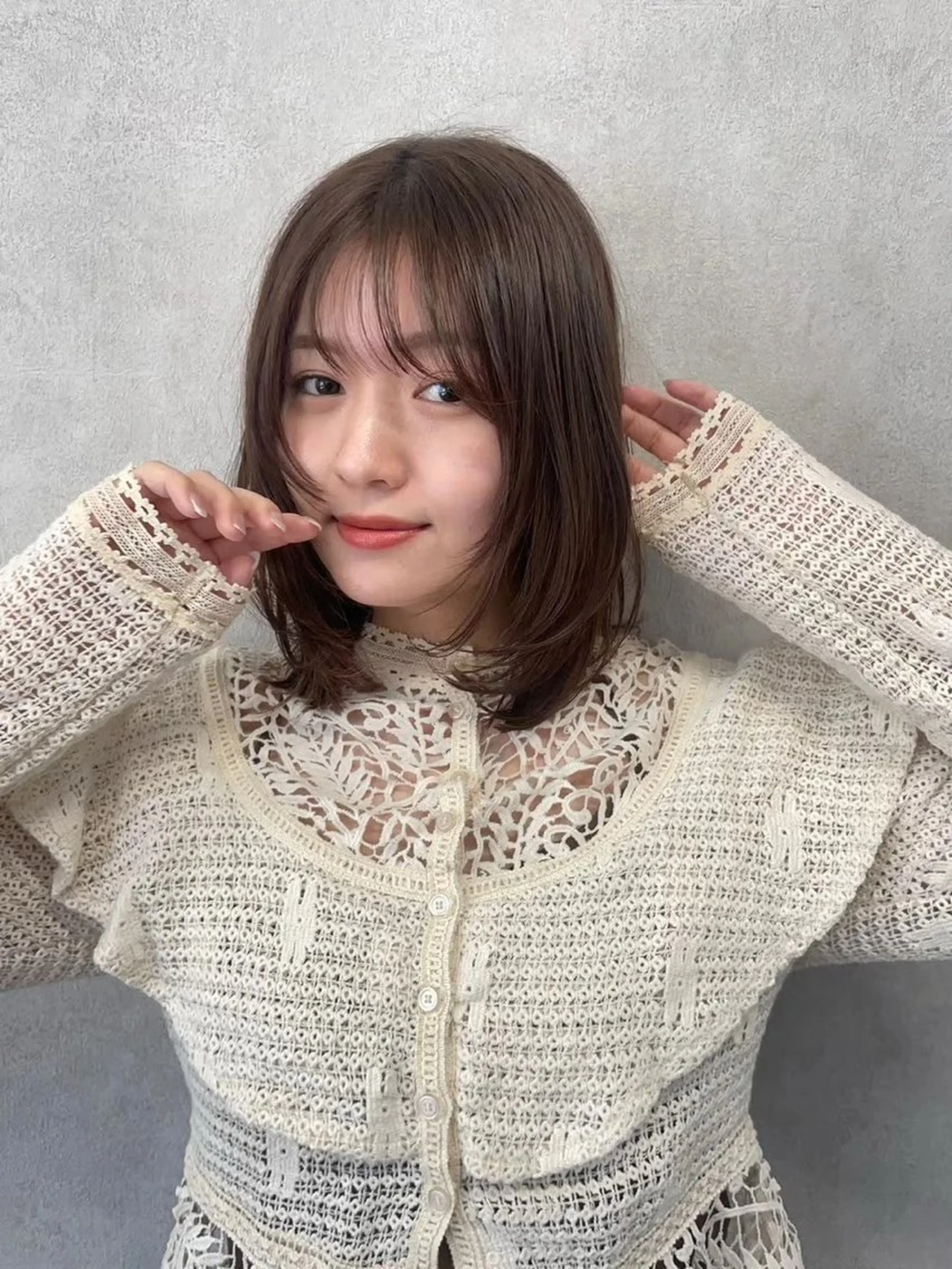 ミディアム 顔周りカット レイヤーカット 小顔カット カット 💠髪質改善／艶髪 平松世麗💠のヘアスタイル