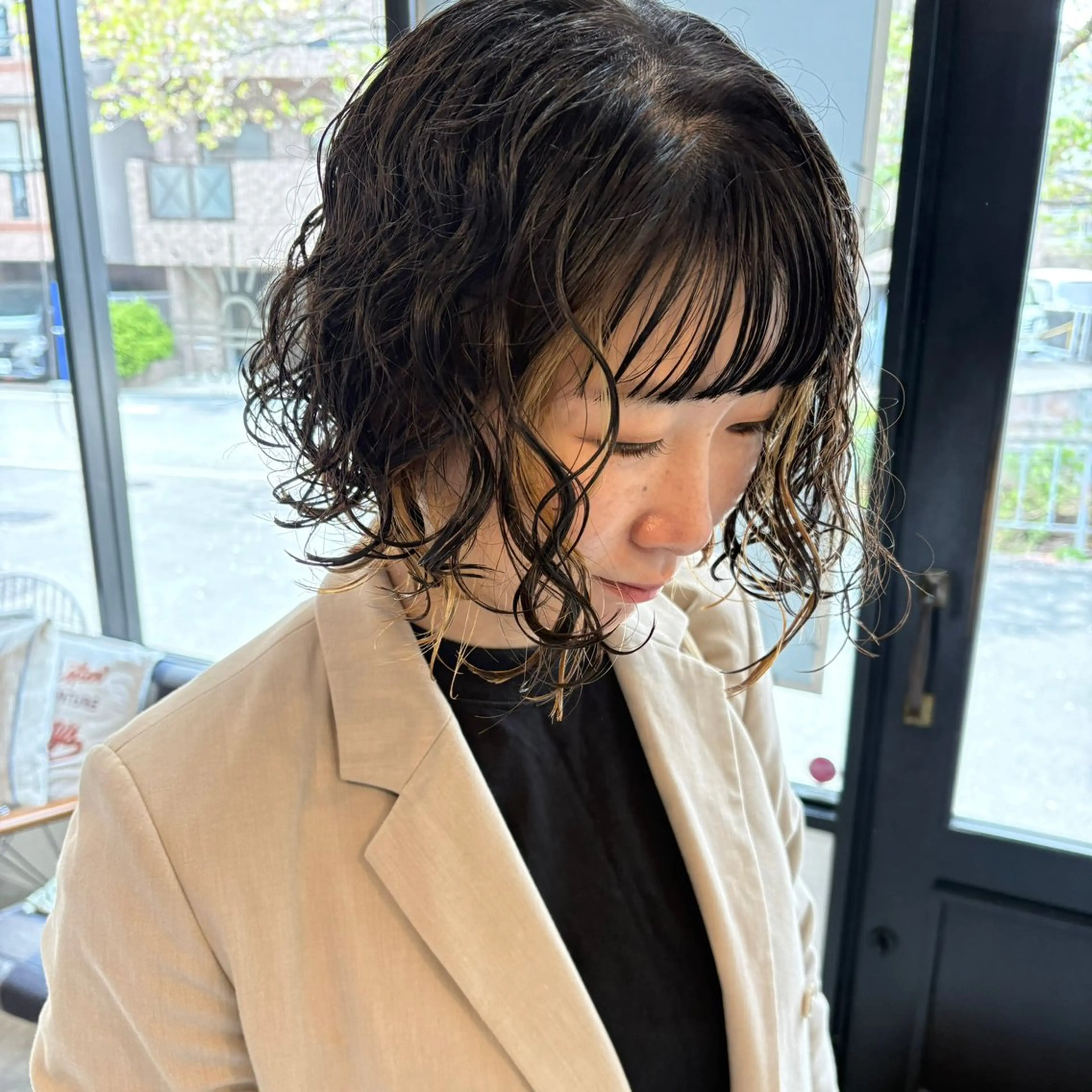 パーマ ボブ 梅木 秀美のヘアスタイル