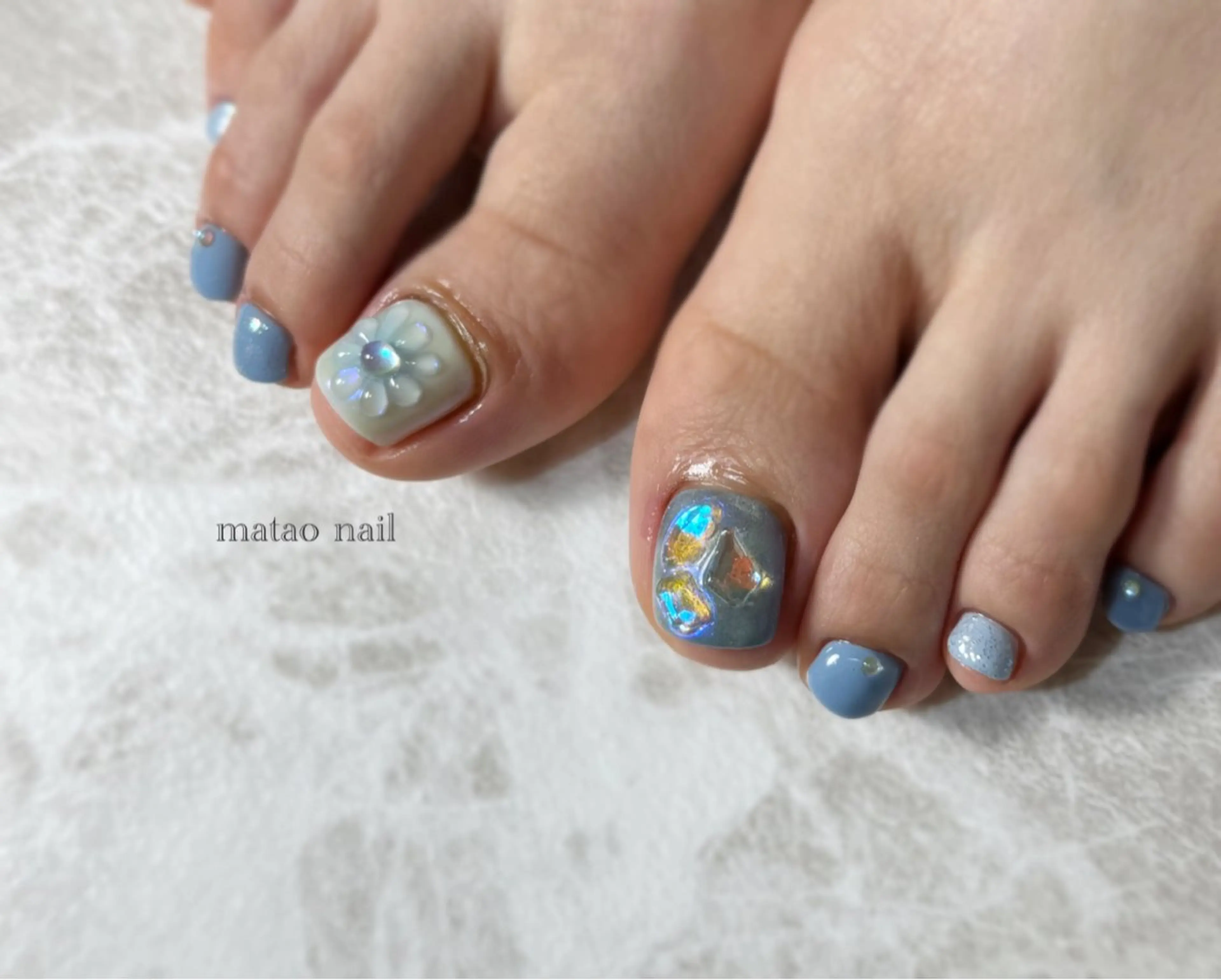 ネイル ラメ(グリッター) ストーンネイル フットネイル matao nailのネイルデザイン