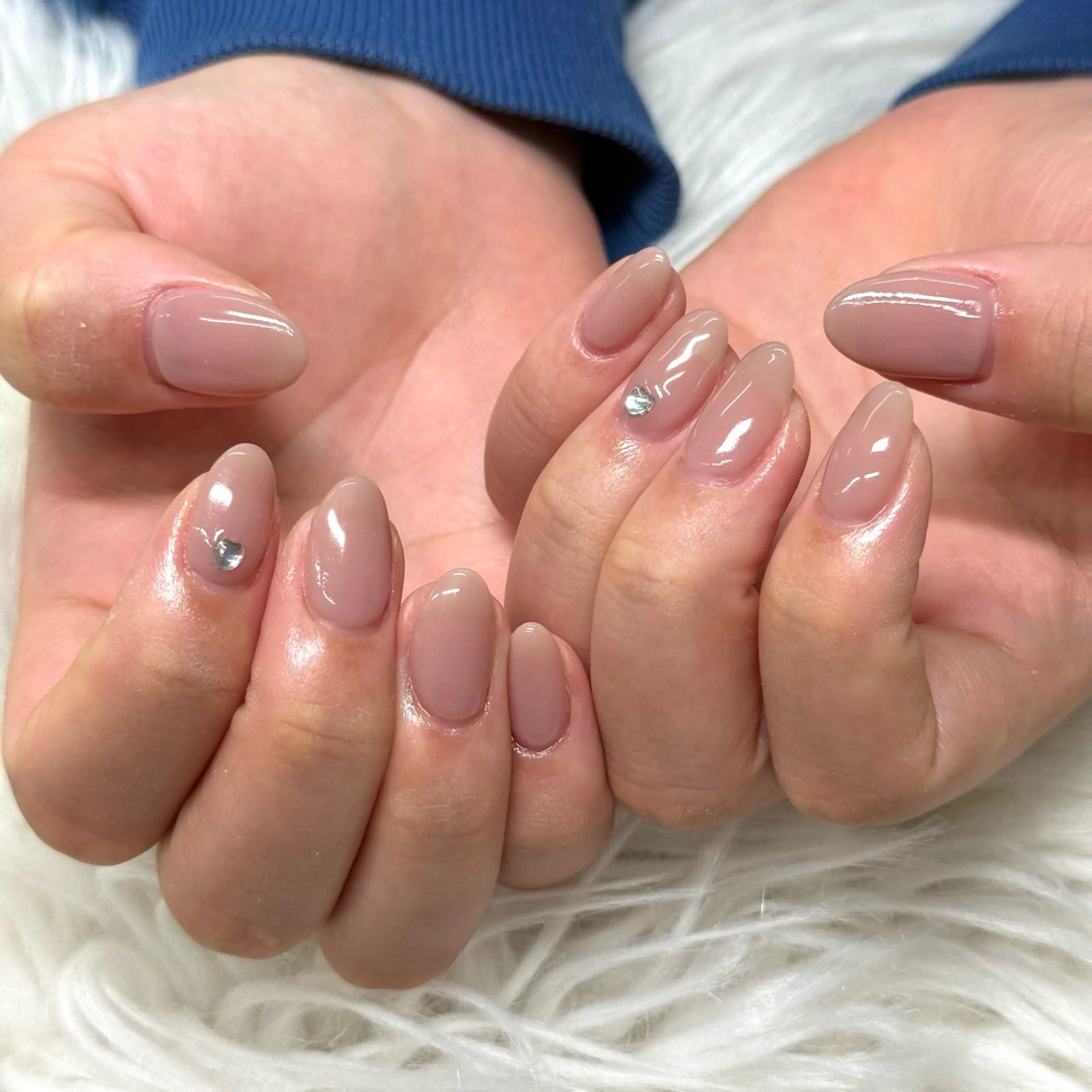 ネイル ハート ワンカラーネイル ハンドネイル nail salon &e kanaのネイルデザイン