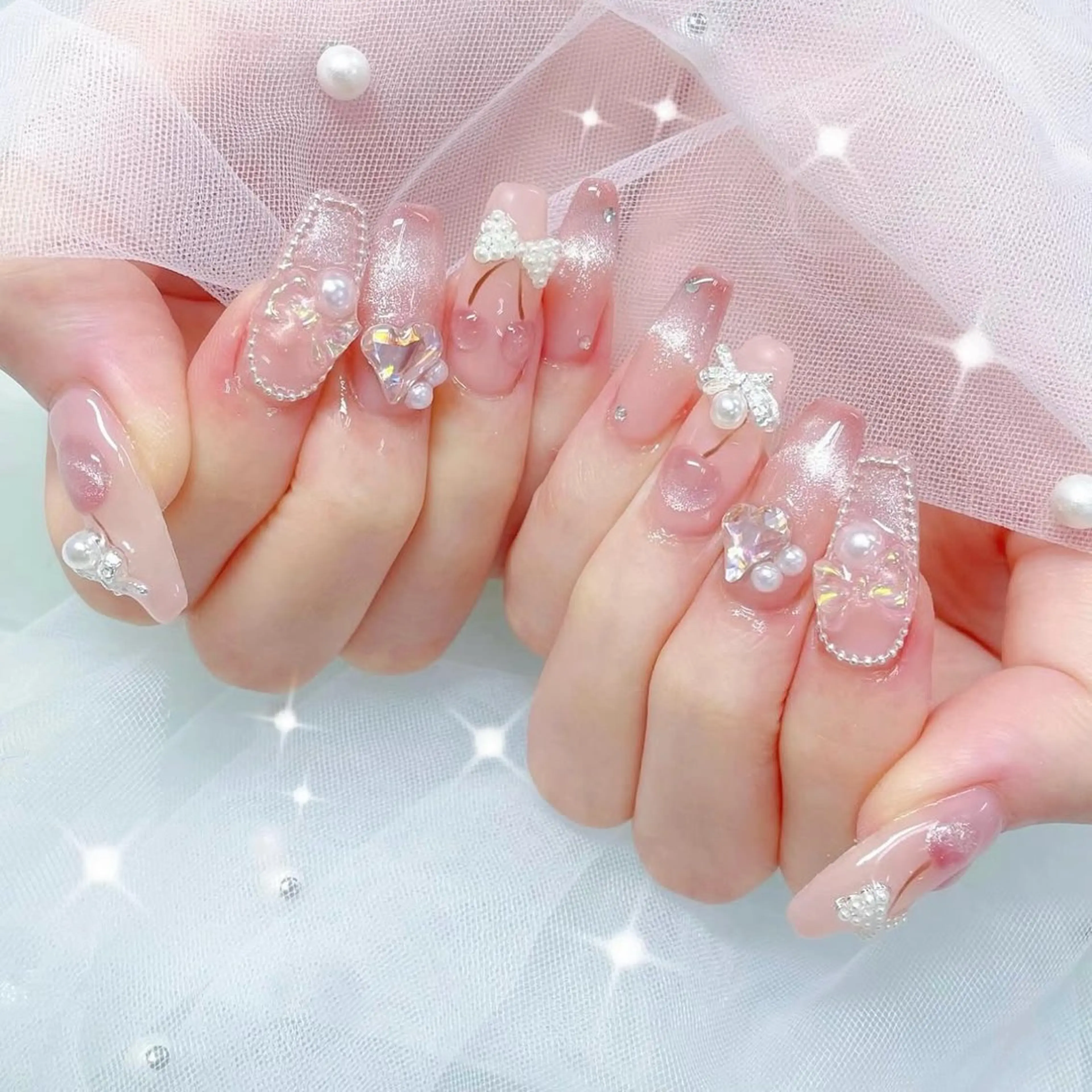 オフあり🌙【スカルプ】10本長さ出しやり放題➰🎀🤍パーツ一部付け放題💎の写真