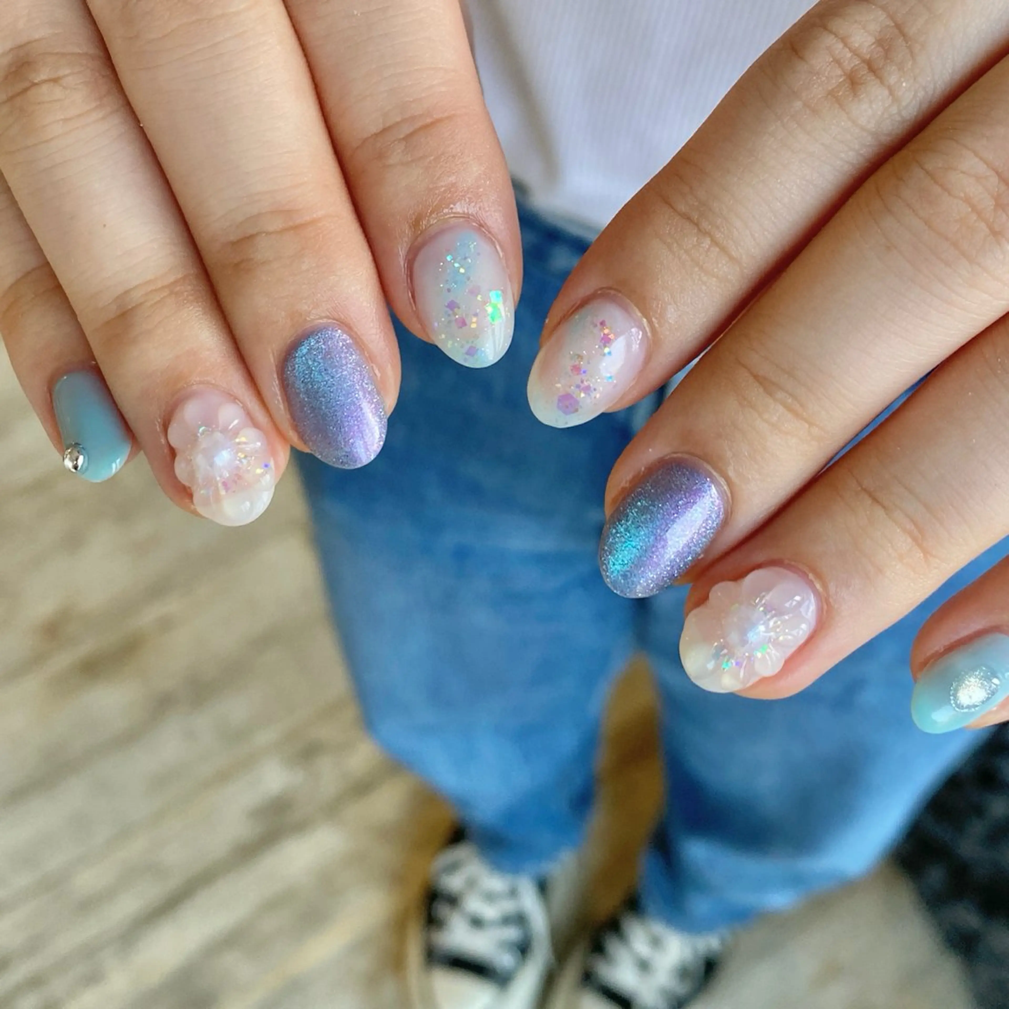 ネイル フラワーネイル マグネットネイル ニュアンスネイル ぷっくりネイル ハンドネイル Loca所属・nailsalon Locaのネイルデザイン