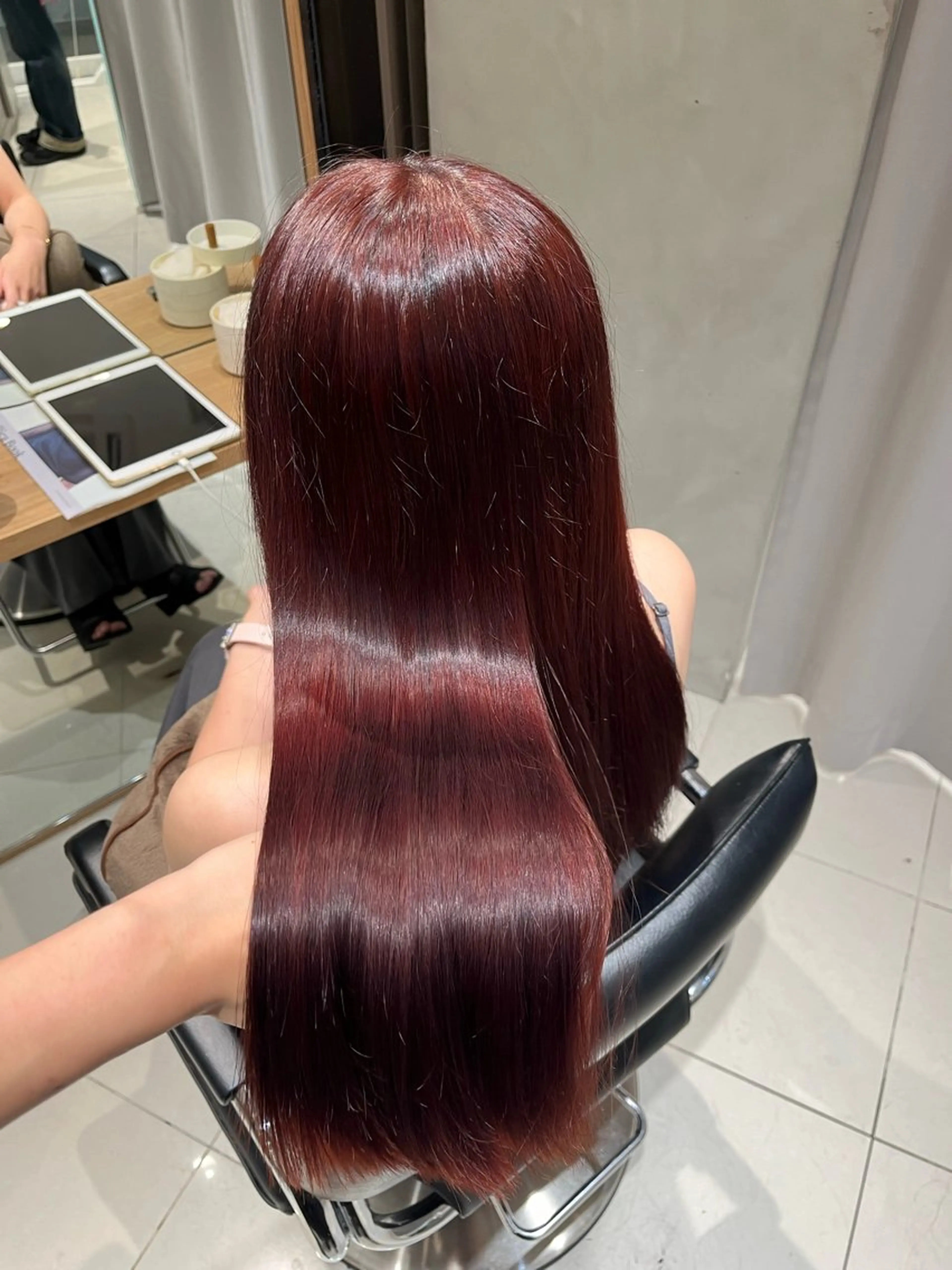 ロング ヘアカラー トリートメント ヘアセット ワインレッド/暖色 ◎RUKI.のヘアスタイル