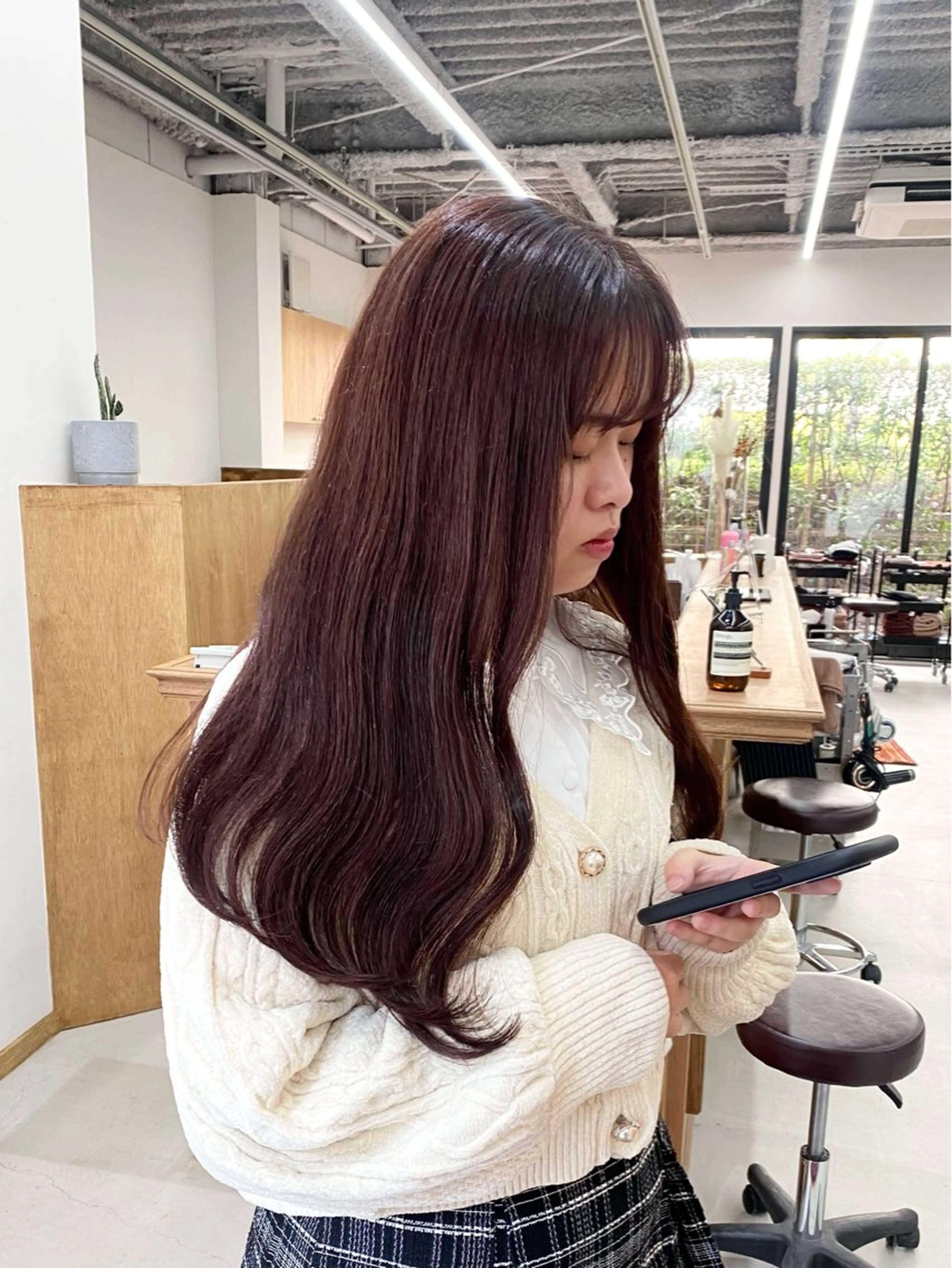 ロング カラー ヘアアレンジ カット ヘアカラー トリートメント ハル🌸柔色/ ブリーチなし/艶髪のヘアスタイル