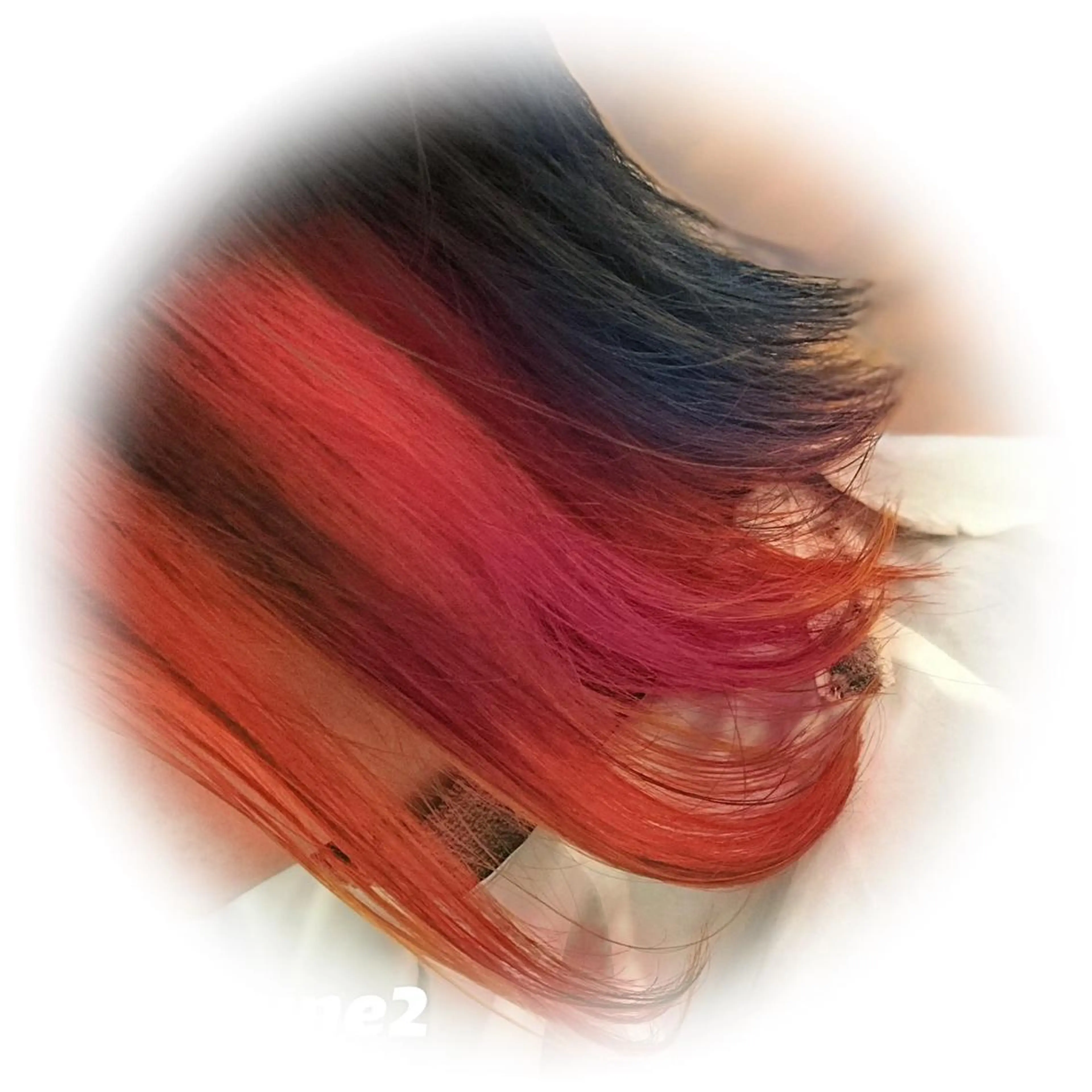 ミディアム カラー ブリーチ オレンジ ピンクカラー ヘアカラー Style Tのヘアスタイル