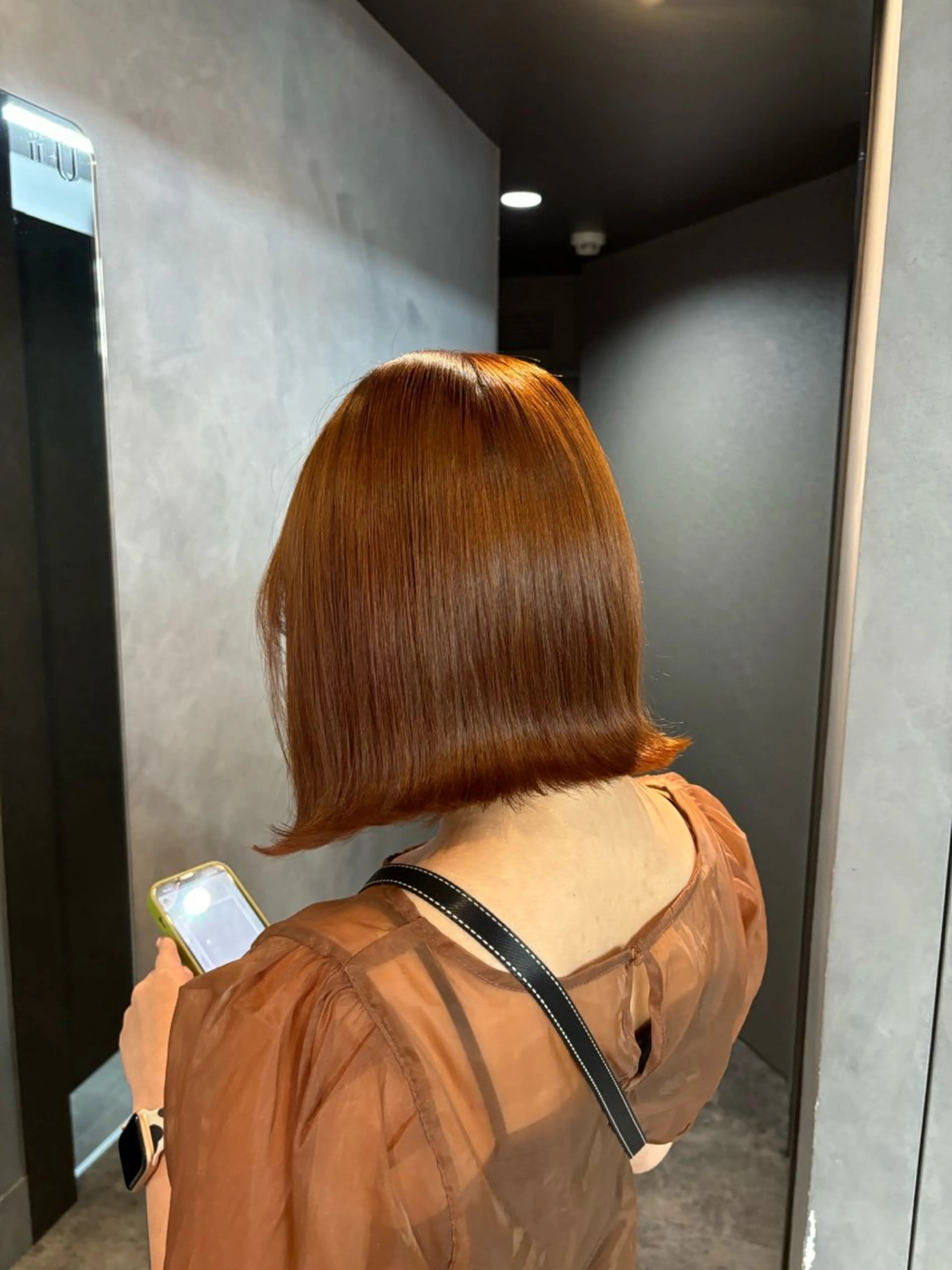 ショート オレンジブラウン 韓国レイヤー×暖色 カラー🎀ASAKAのヘアスタイル