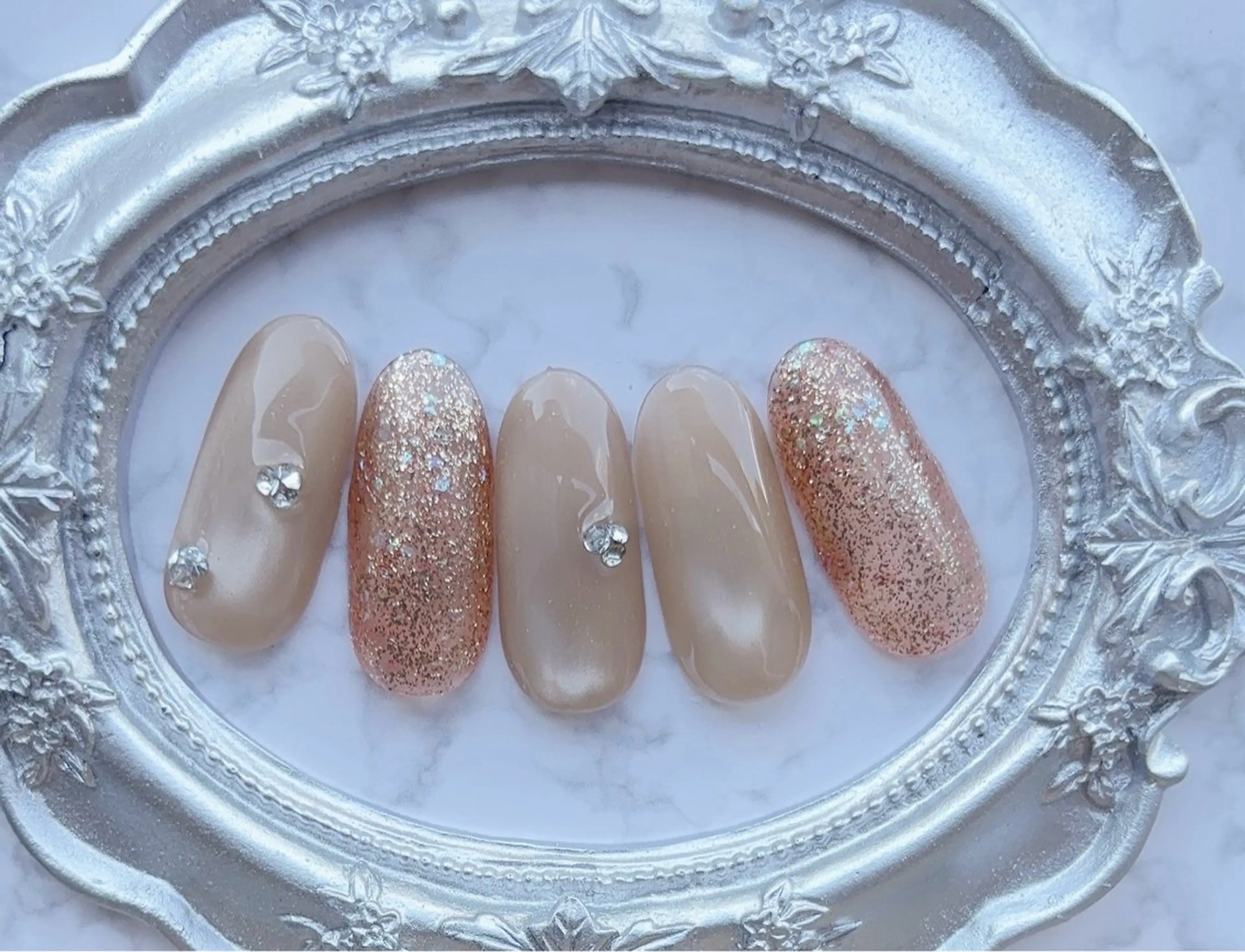 ネイル ハンドネイル H3 Nail Tsuki🦋💙のネイルデザイン