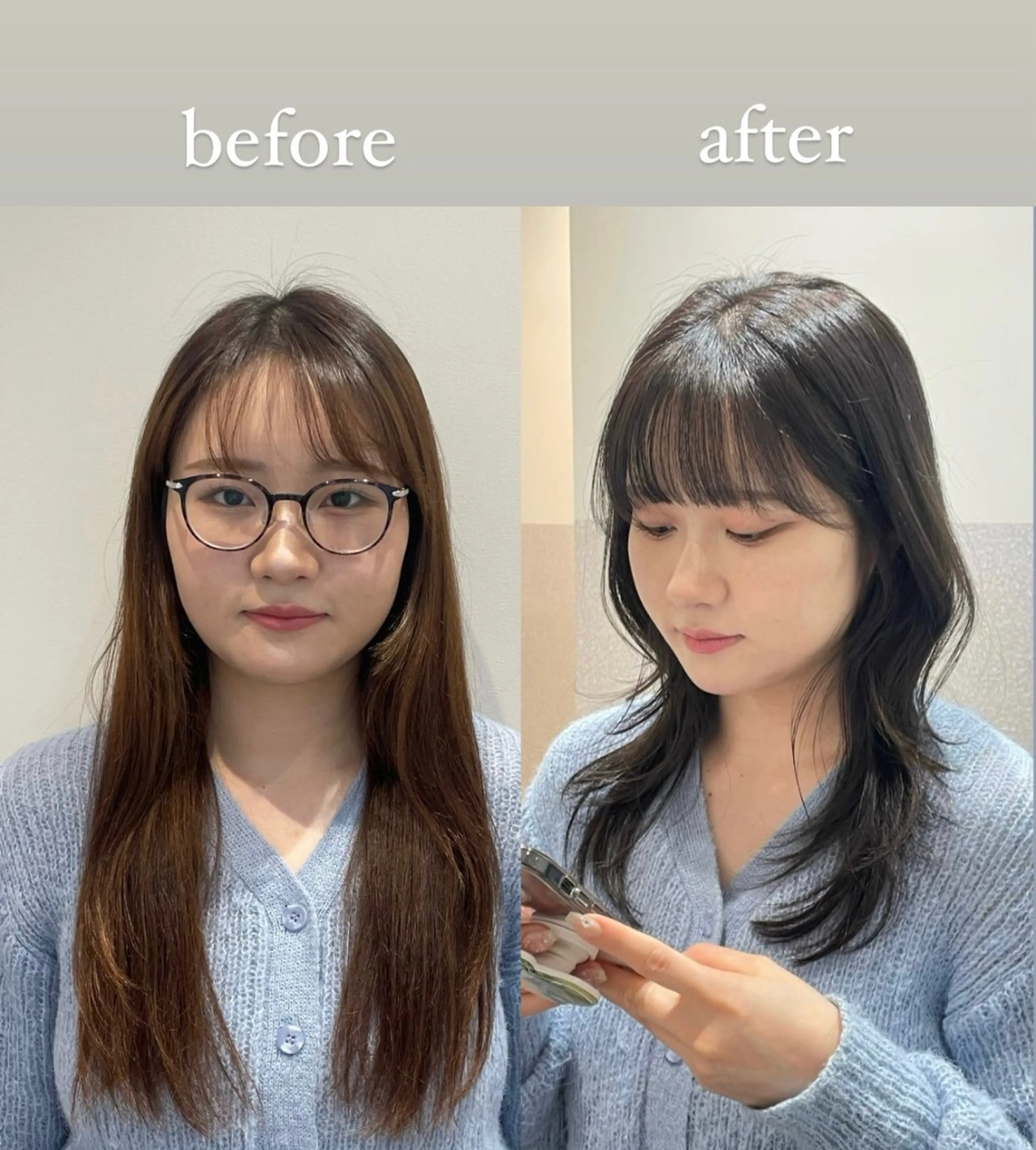 セミロング 韓国風ヘア レイヤーカット カット ヘアカラー トリートメント ❤︎︎韓国ヘア❤︎︎ 𝑺𝒉𝒊𝒉𝒐のヘアスタイル