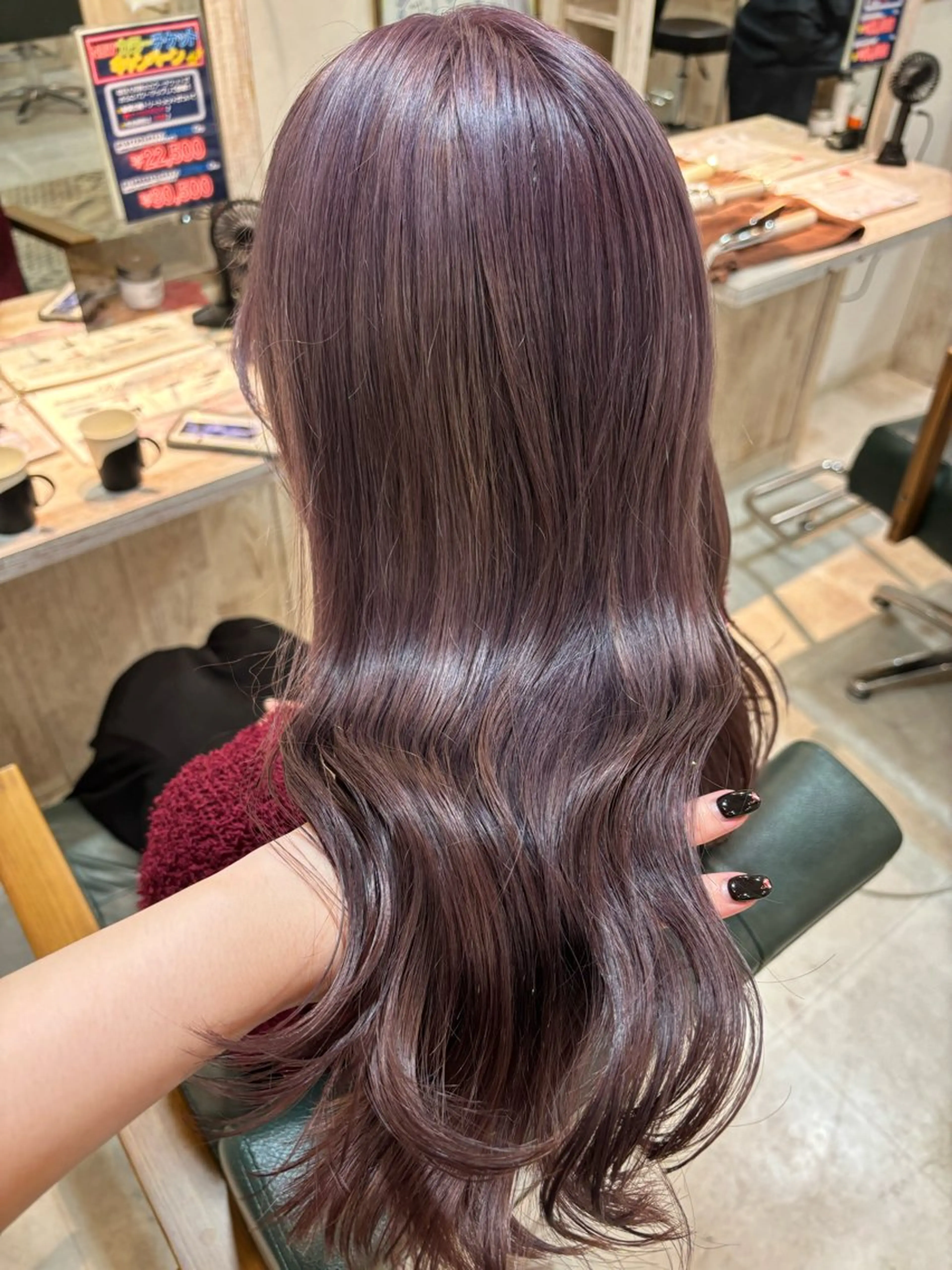 ロング カラー ダブルカラー グレージュ ラベンダーカラー ラベンダーグレージュ ラベンダーグレー ヘアカラー トリートメント 🍒透明感カラー🍒 Suzuka♡のヘアスタイル