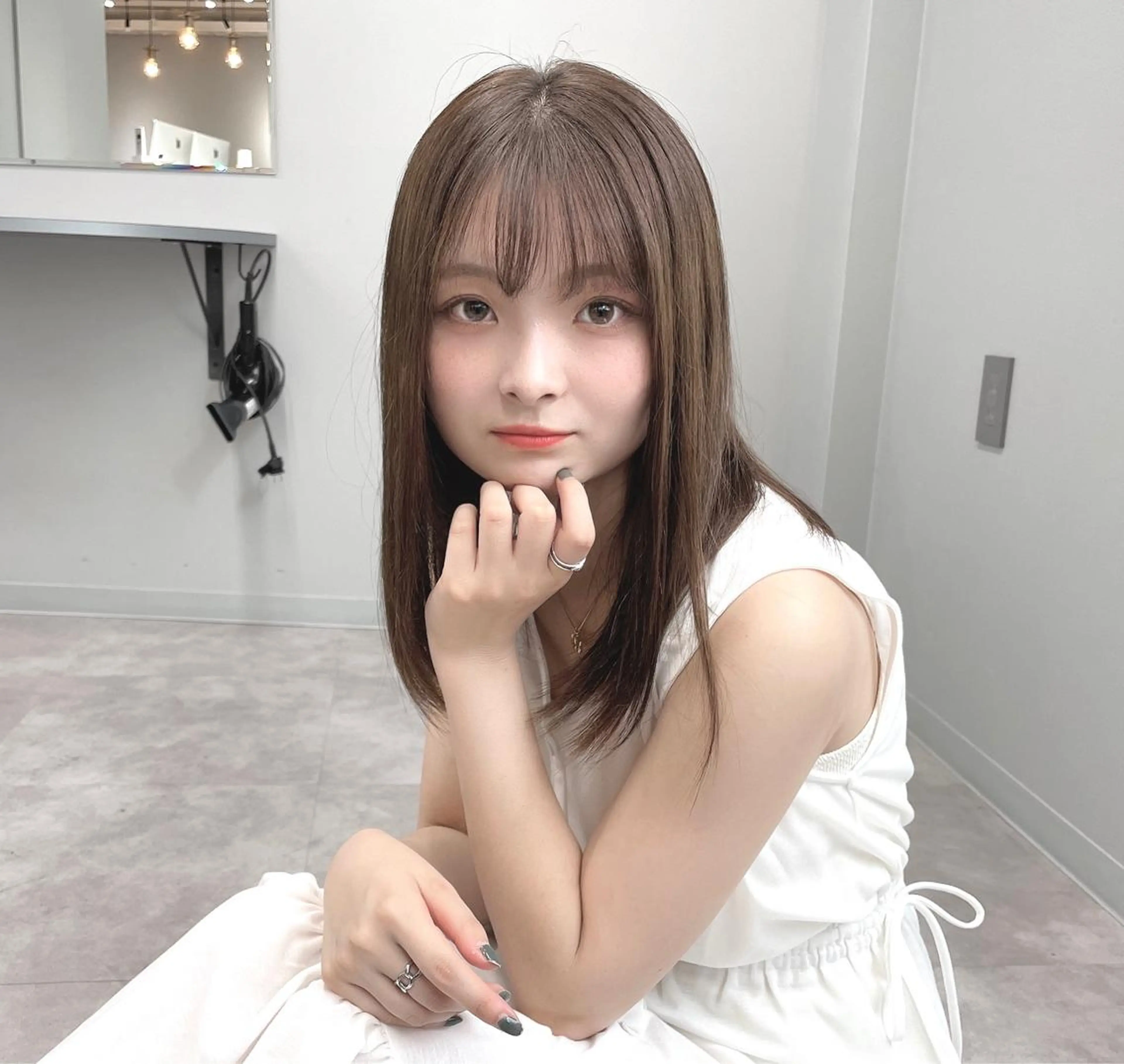 ミディアム ミディアムパーマ ハイライト 髪質改善 韓国風ヘア 縮毛矯正 カット パーマ ACRO梅田【アクロ】所属・縮毛矯正とカラーの人 倉友哉のヘアスタイル