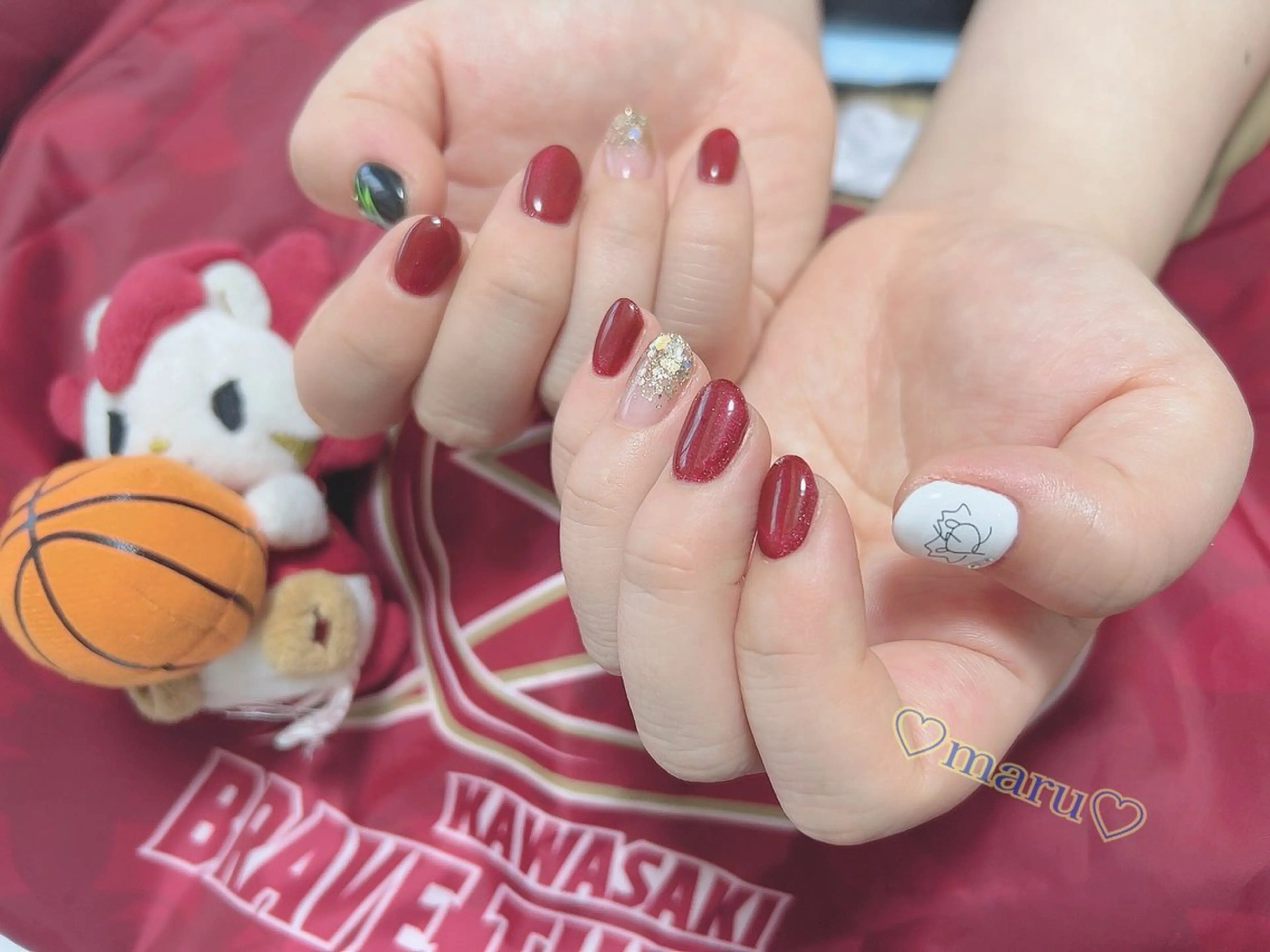 ネイル 持ち込み ハンドネイル フットネイル まるみ ♡のネイルデザイン