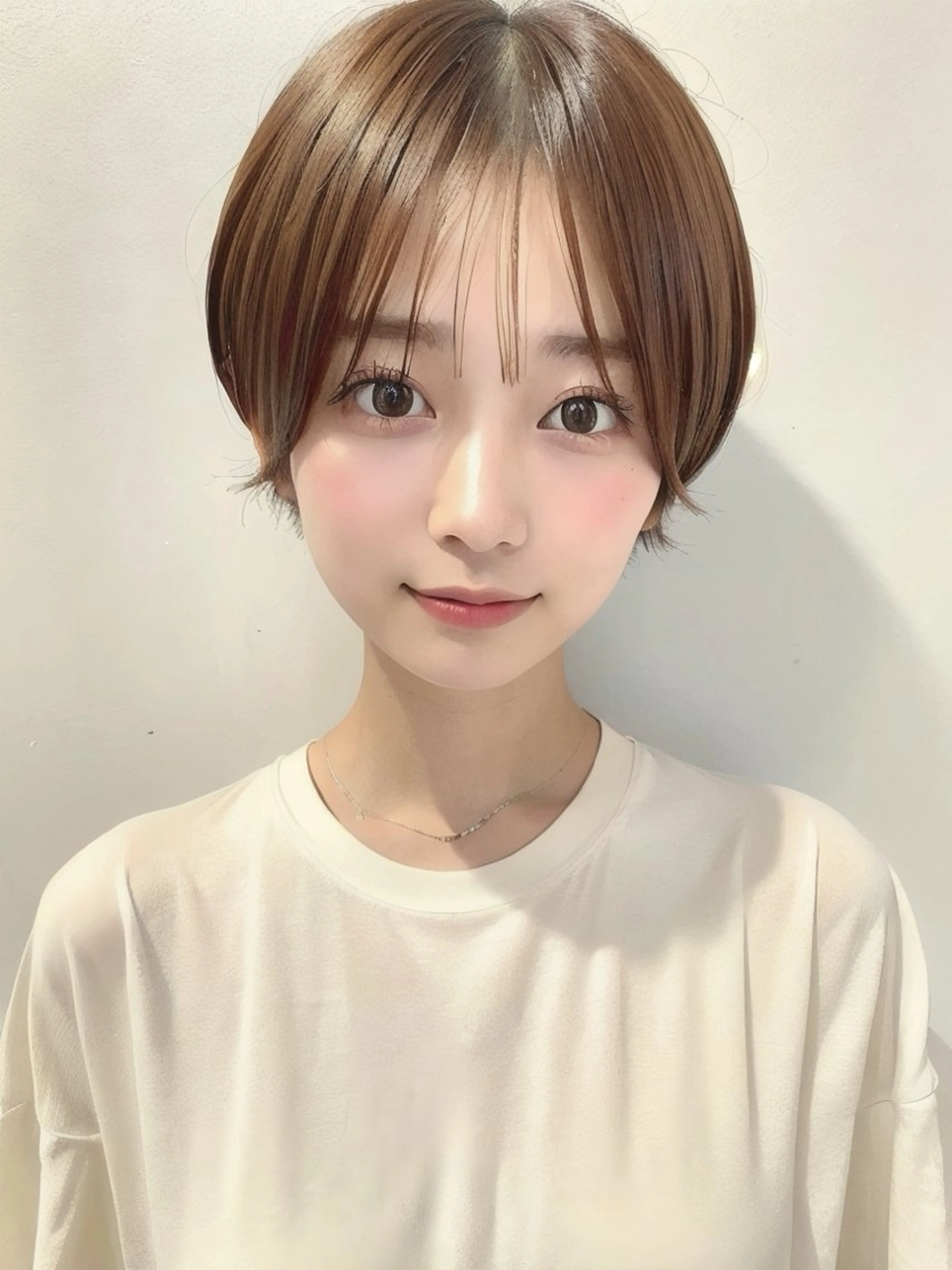 ショート カット ヘアカラー トリートメント 韓国ヘア/レイヤー/ 髪質改善のヘアスタイル