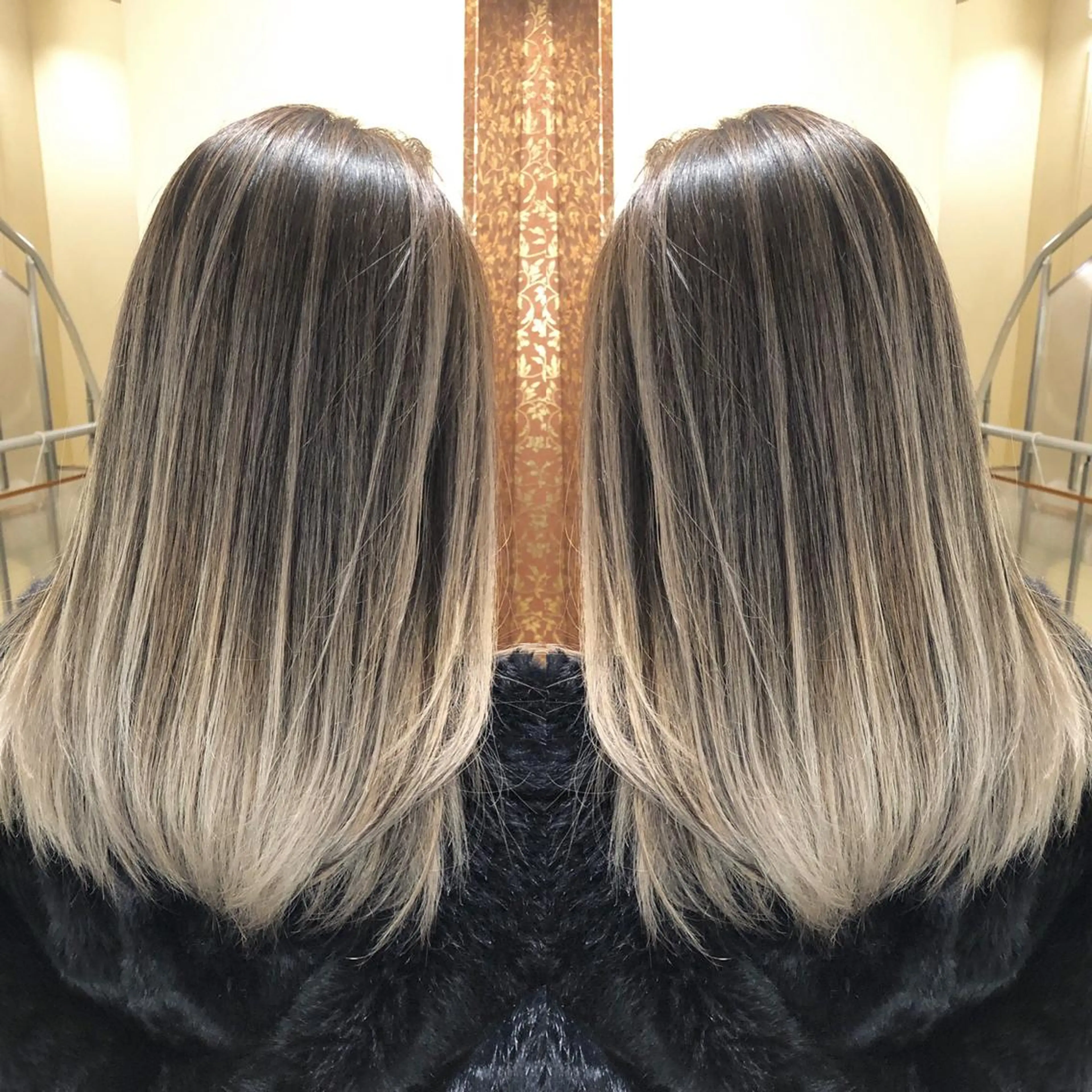 セミロング カラー ベージュカラー ホワイトベージュ kalahair salon ブリーチのヘアスタイル