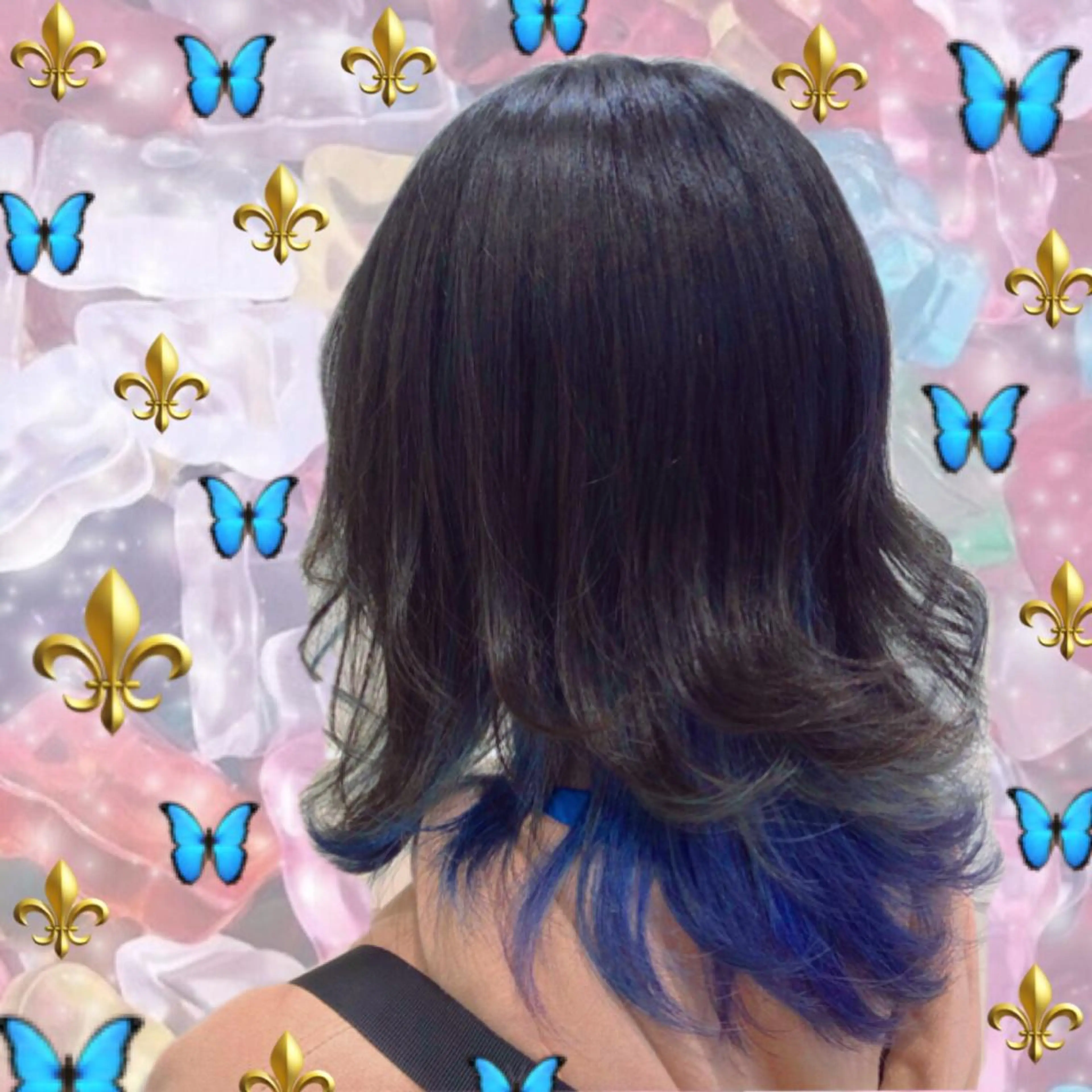 ミディアム カラー ブルーカラー ヘアカラー 🌺ウルフカット職人 新垣渚🐺のヘアスタイル