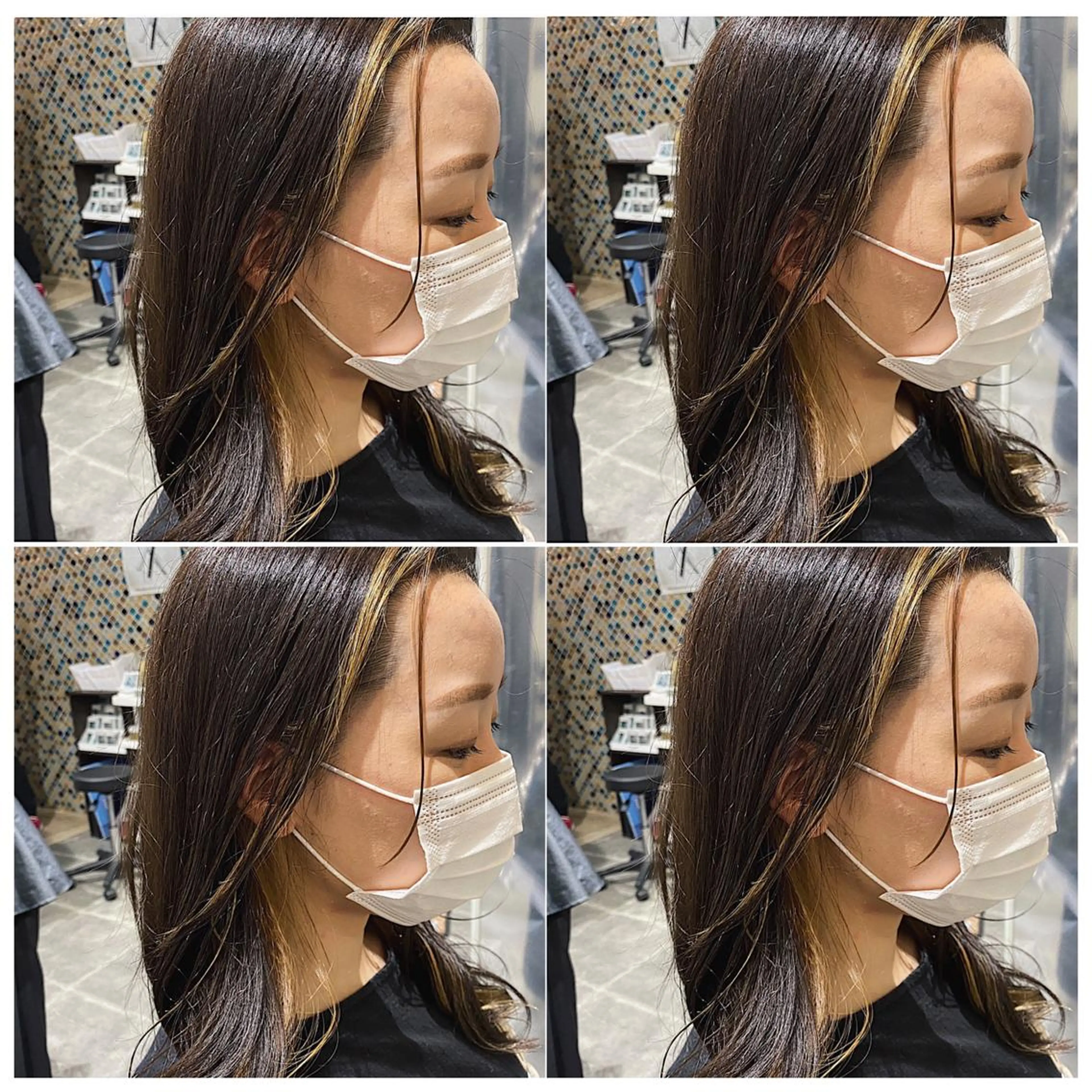 ミディアム カラー ヘアアレンジ ミストバング インナーカラー カット ヘアカラー トリートメント 竹内啓太 ボブのヘアスタイル