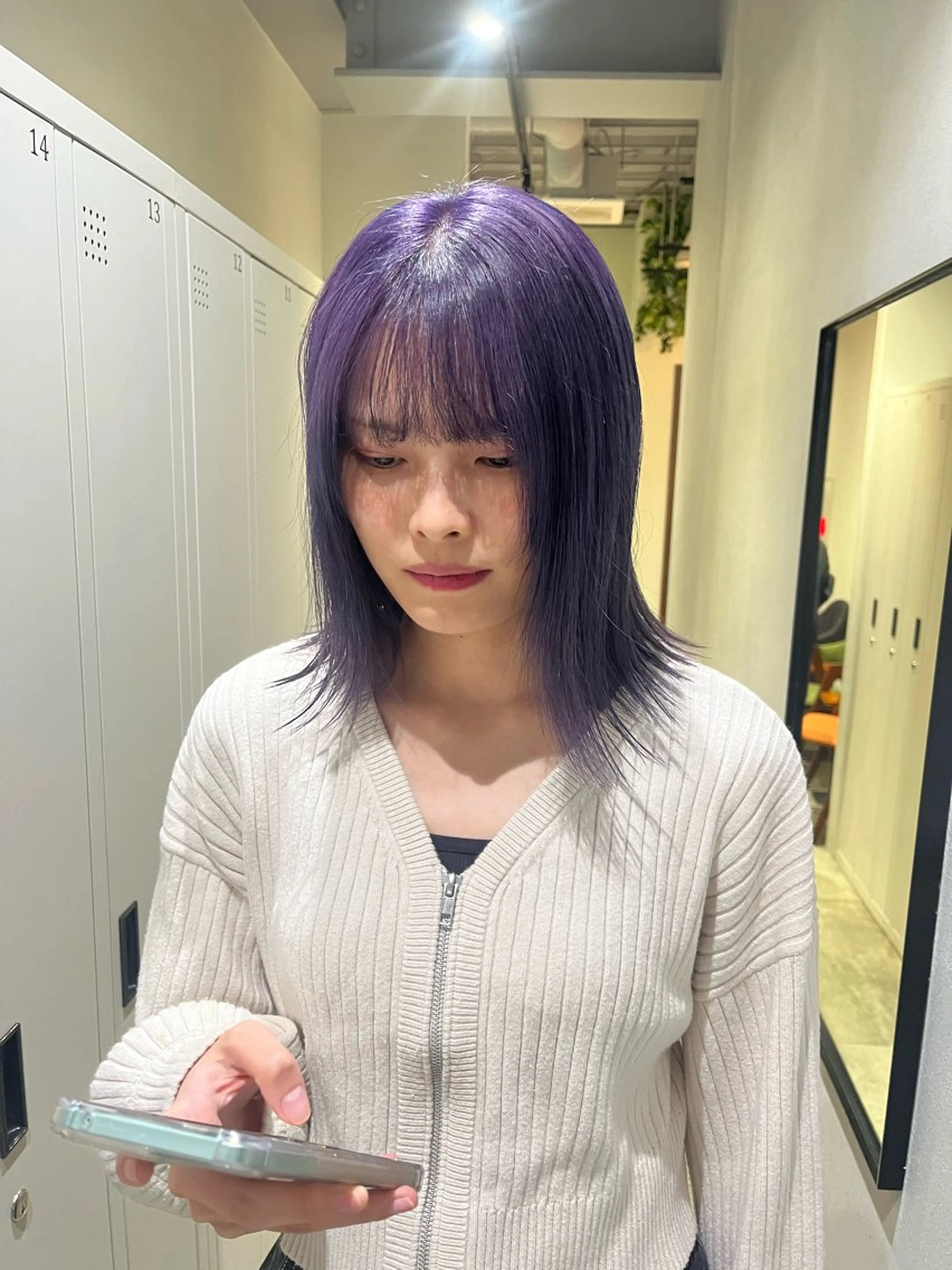 ミディアム ヘアカラー トリートメント saki‪🌱‬♡ /髪質改善カラーのヘアスタイル