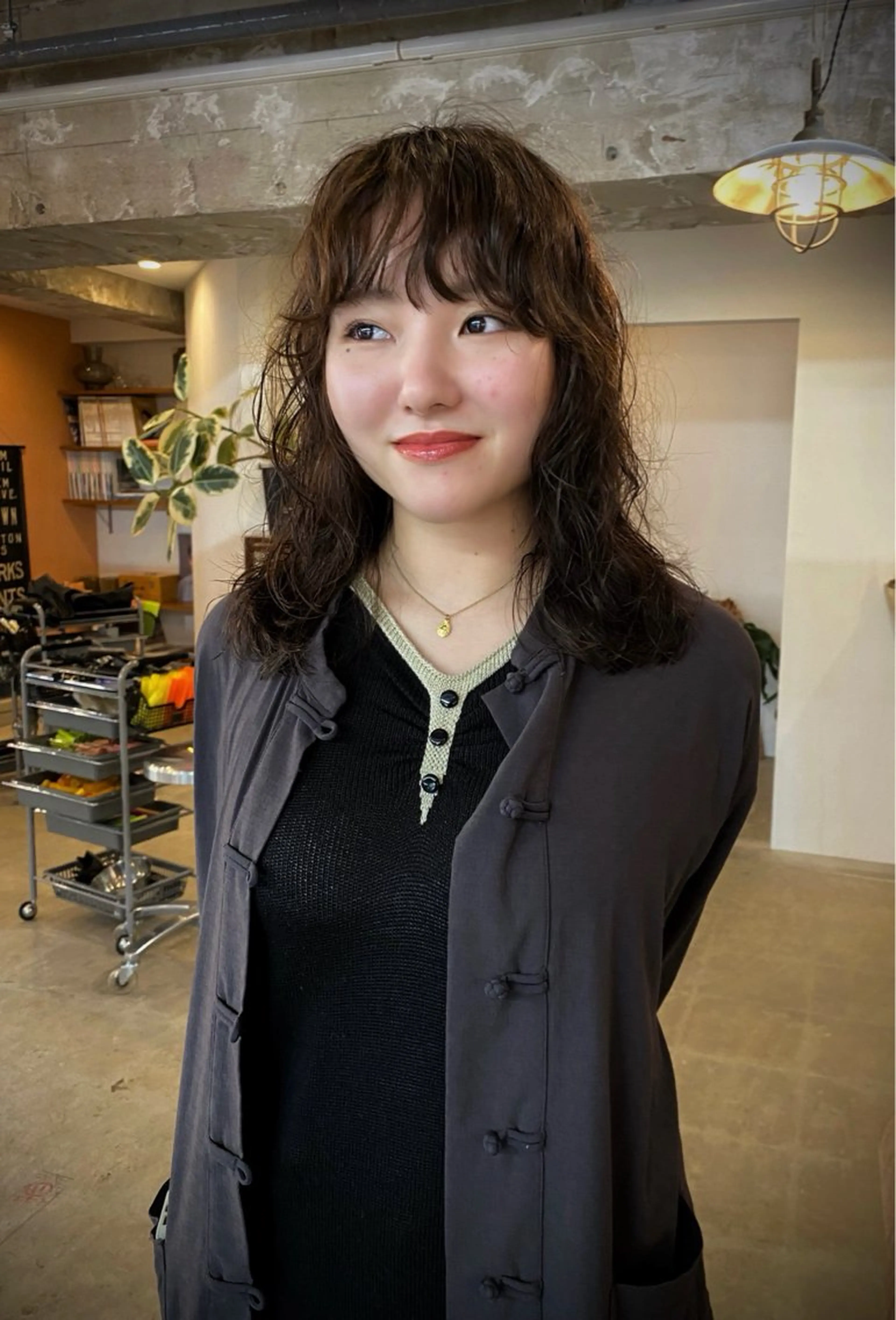 ミディアム カラー パーマ カット ヘアカラー パーマ KEI gattacaのヘアスタイル