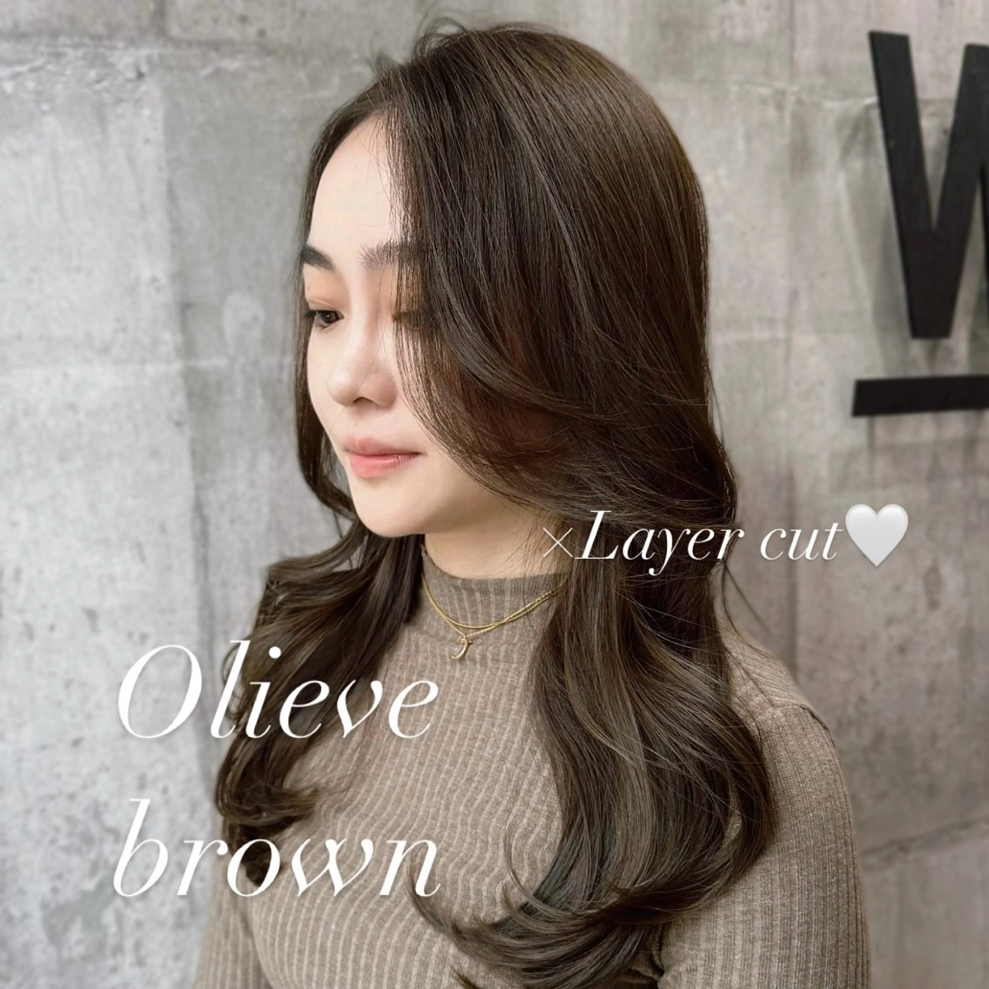 ロング カラー ロングレイヤー ブラウンカラー グレージュ オリーブブラウン オリーブカラー 韓国𝐻𝑎𝑖𝑟 🇰🇷🖤ジアのヘアスタイル