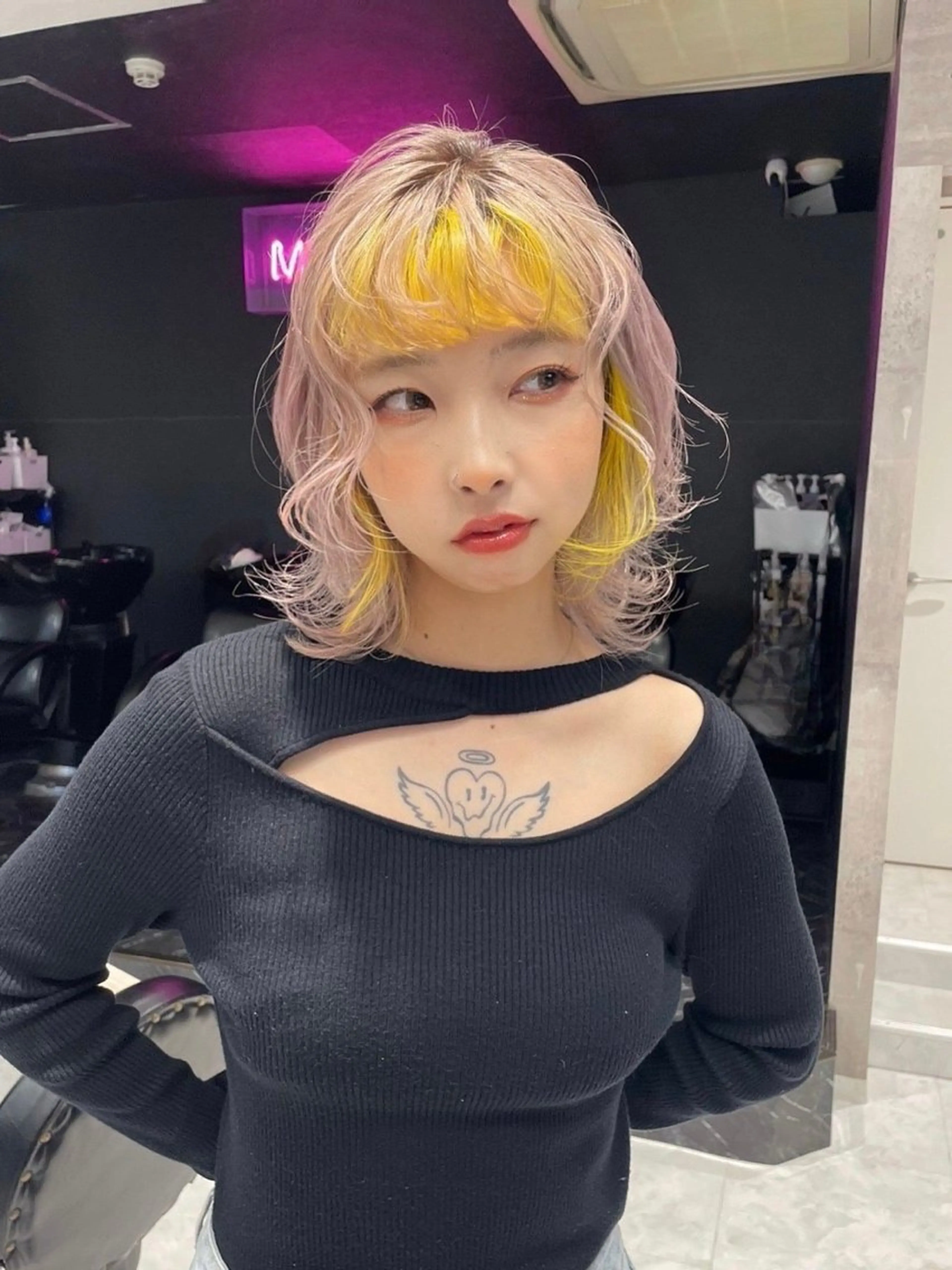 ミディアム ハイトーン/透明感 カラー/rina🎀のヘアスタイル