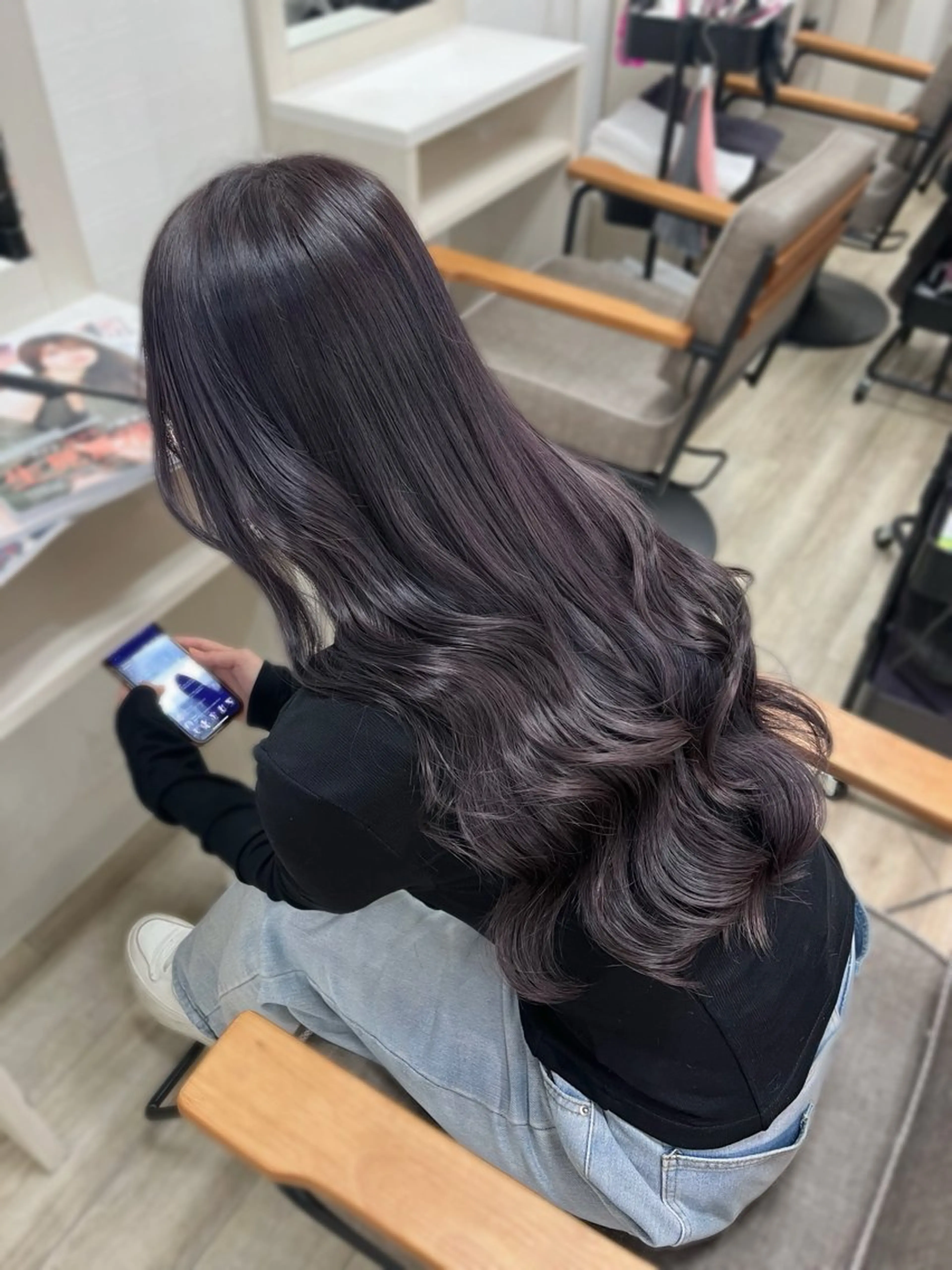 セミロング カラー ヘアアレンジ ヘアカラー トリートメント hazuki🐈‍⬛ 透明感カラーのヘアスタイル