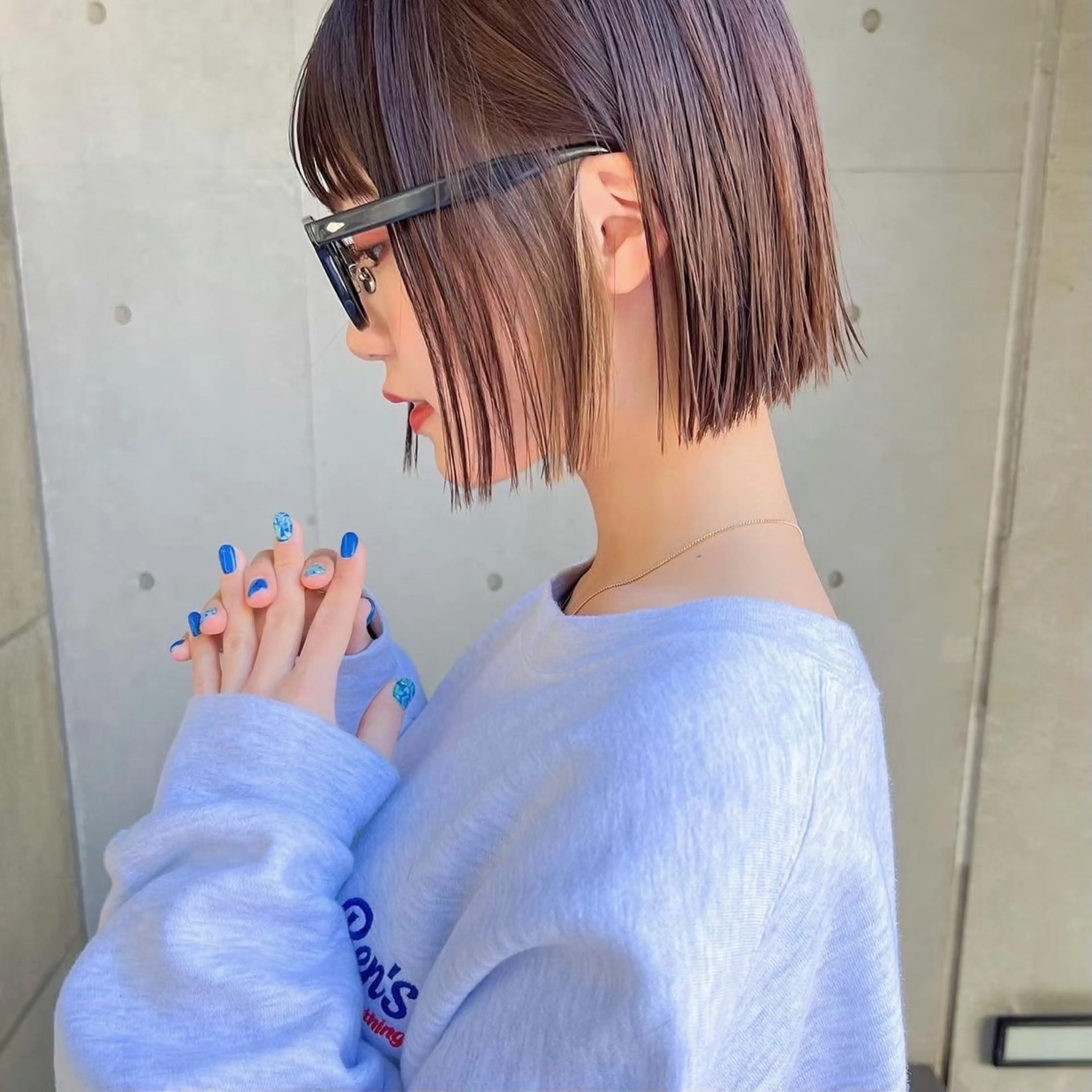 ショート ボブ fumi🪞血色感 アップ艶カラーのヘアスタイル
