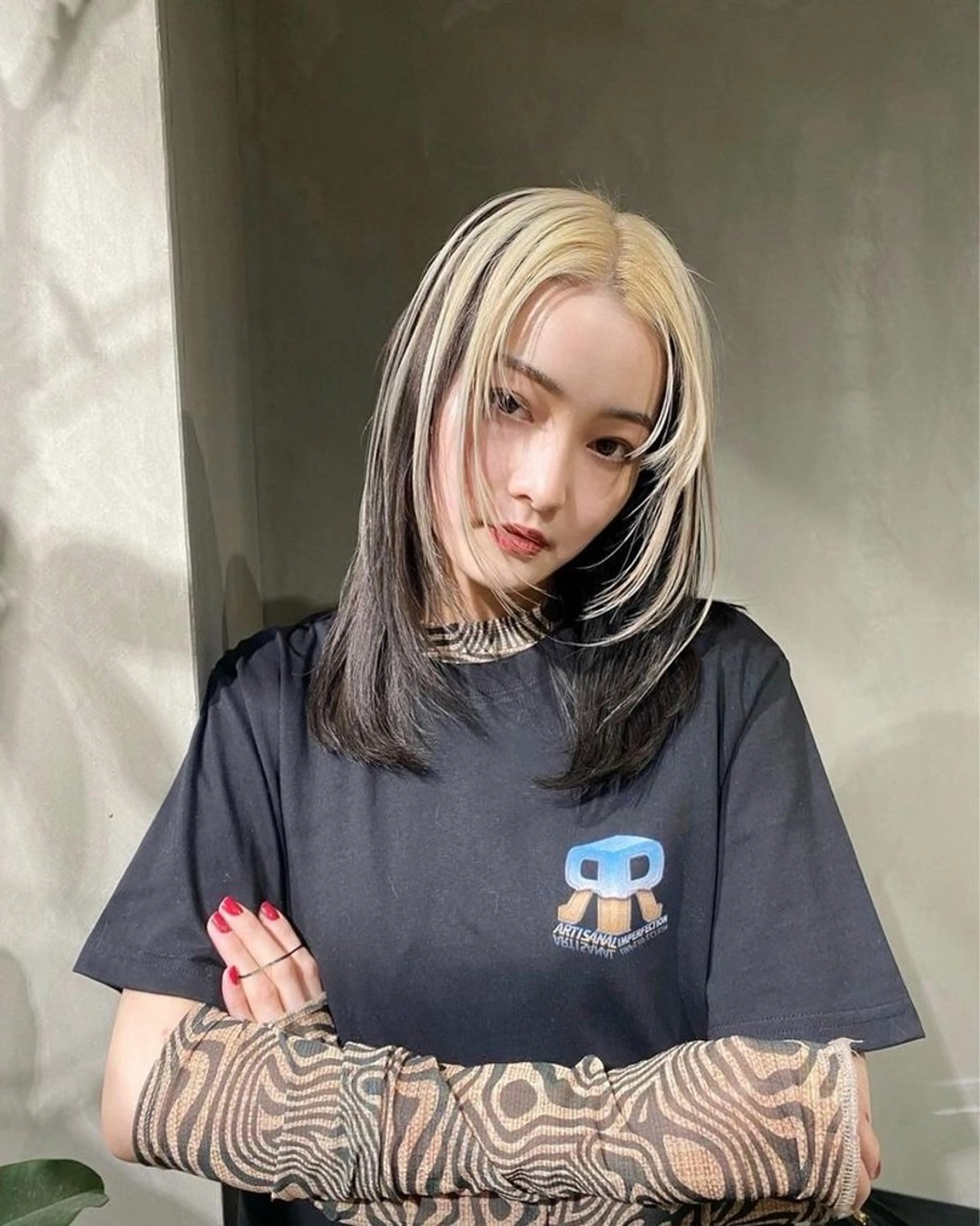 セミロング 似合わせ暖色のプロ/ ニュアンスカラー🍊のヘアスタイル