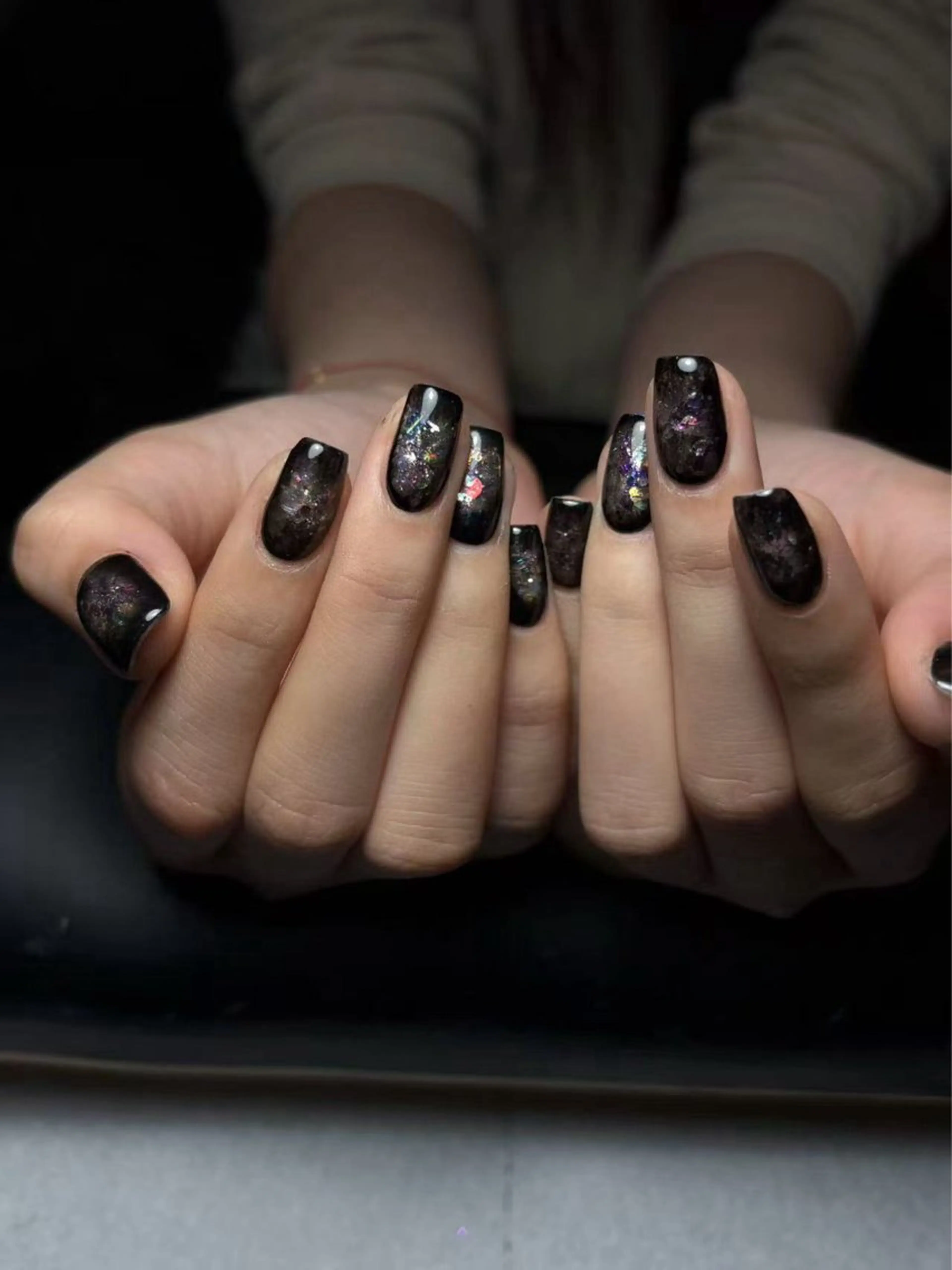 ネイル ジェルネイル ラメ(グリッター) ロングネイル ミラーネイル ハンドネイル モンナ CCのネイルデザイン