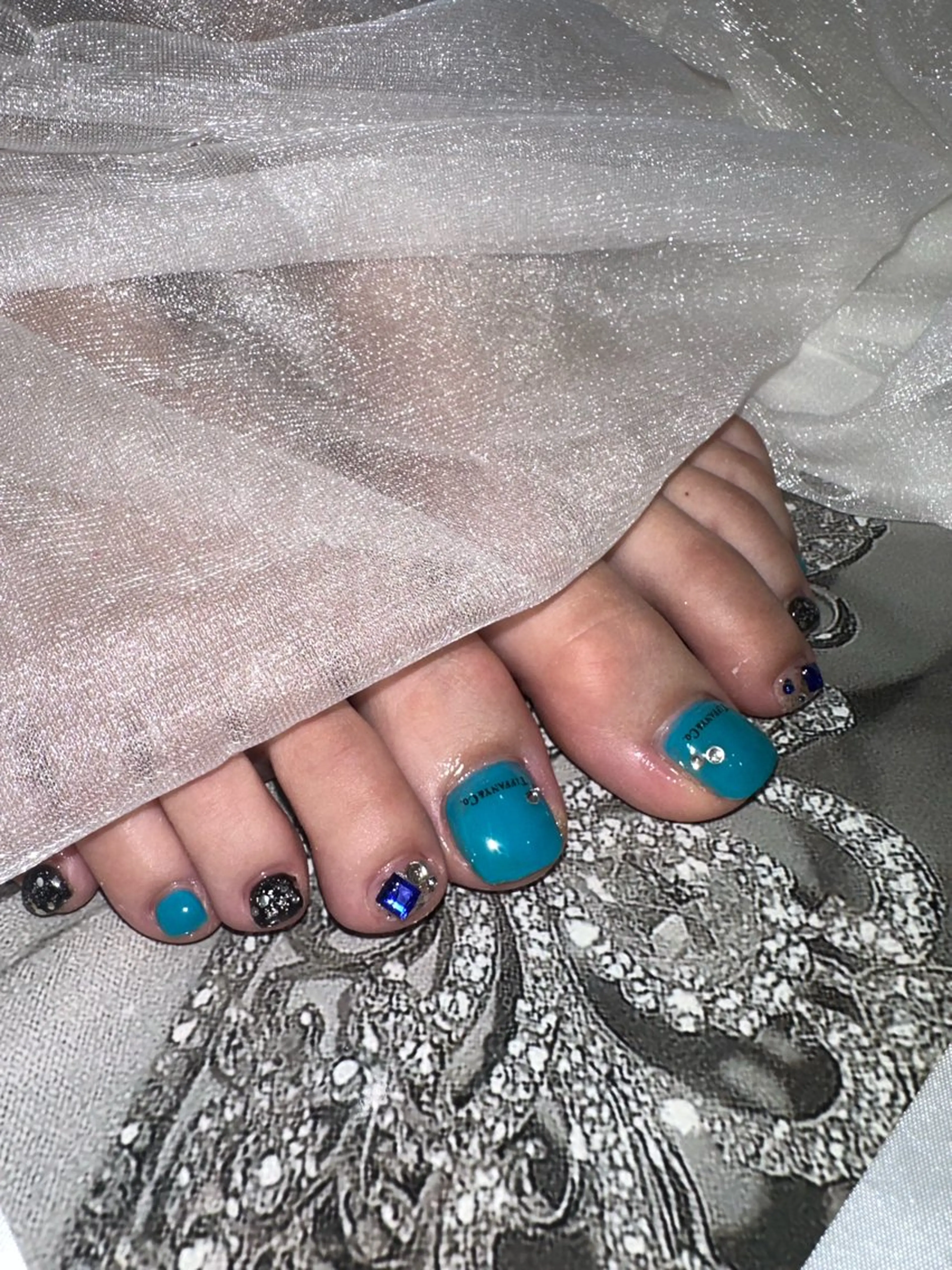 ネイル ブルー ハンドネイル ハンドケア SARA ♥のネイルデザイン