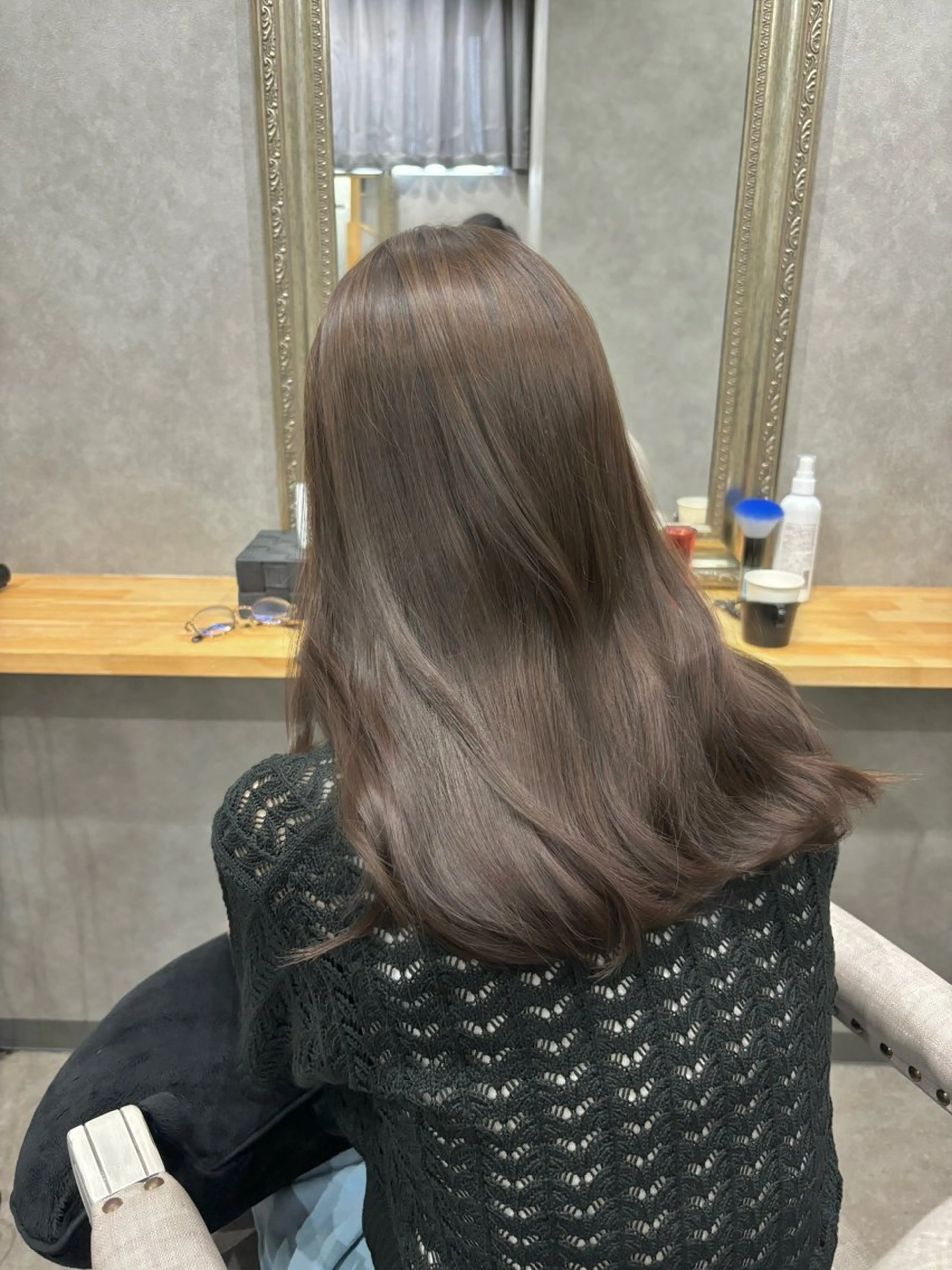 ロング カラー ショコラグレージュ グレージュ ヘアカラー FUJINO RYOのヘアスタイル