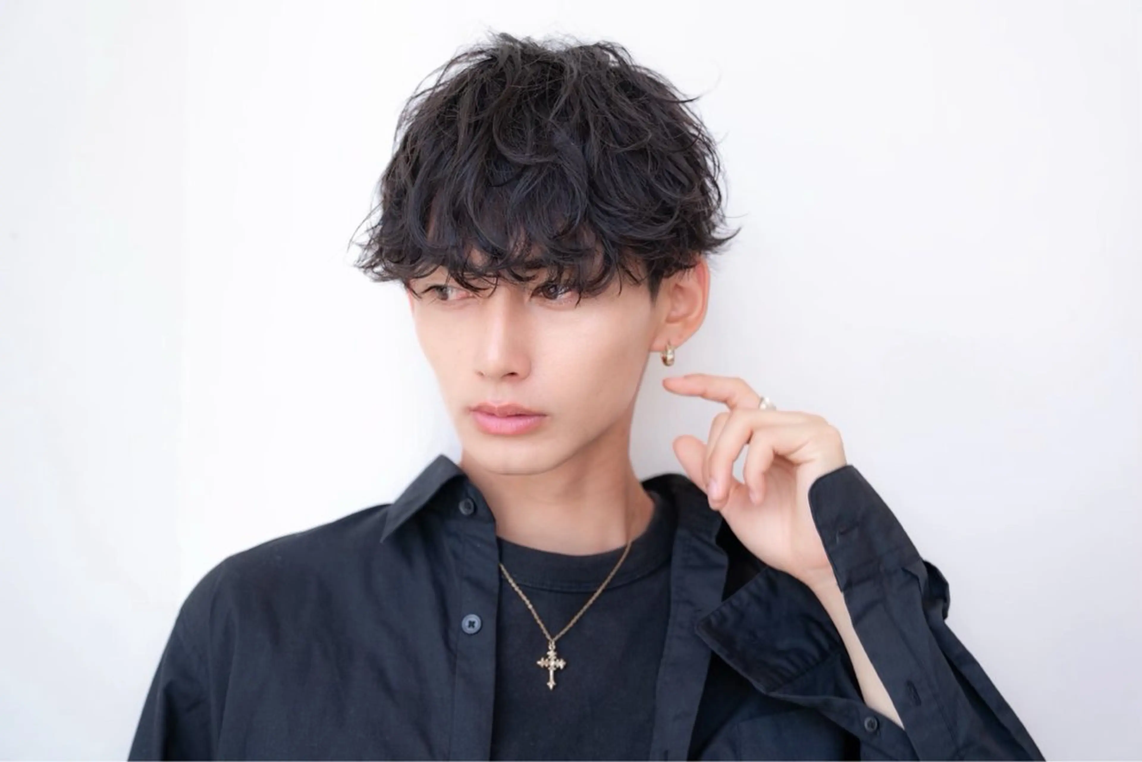 ショート パーマ メンズ カット ヘアカラー トリートメント ヘッドスパ ヘアセット 新宿/透明感カラー くびれヘア/SAYAのヘアスタイル