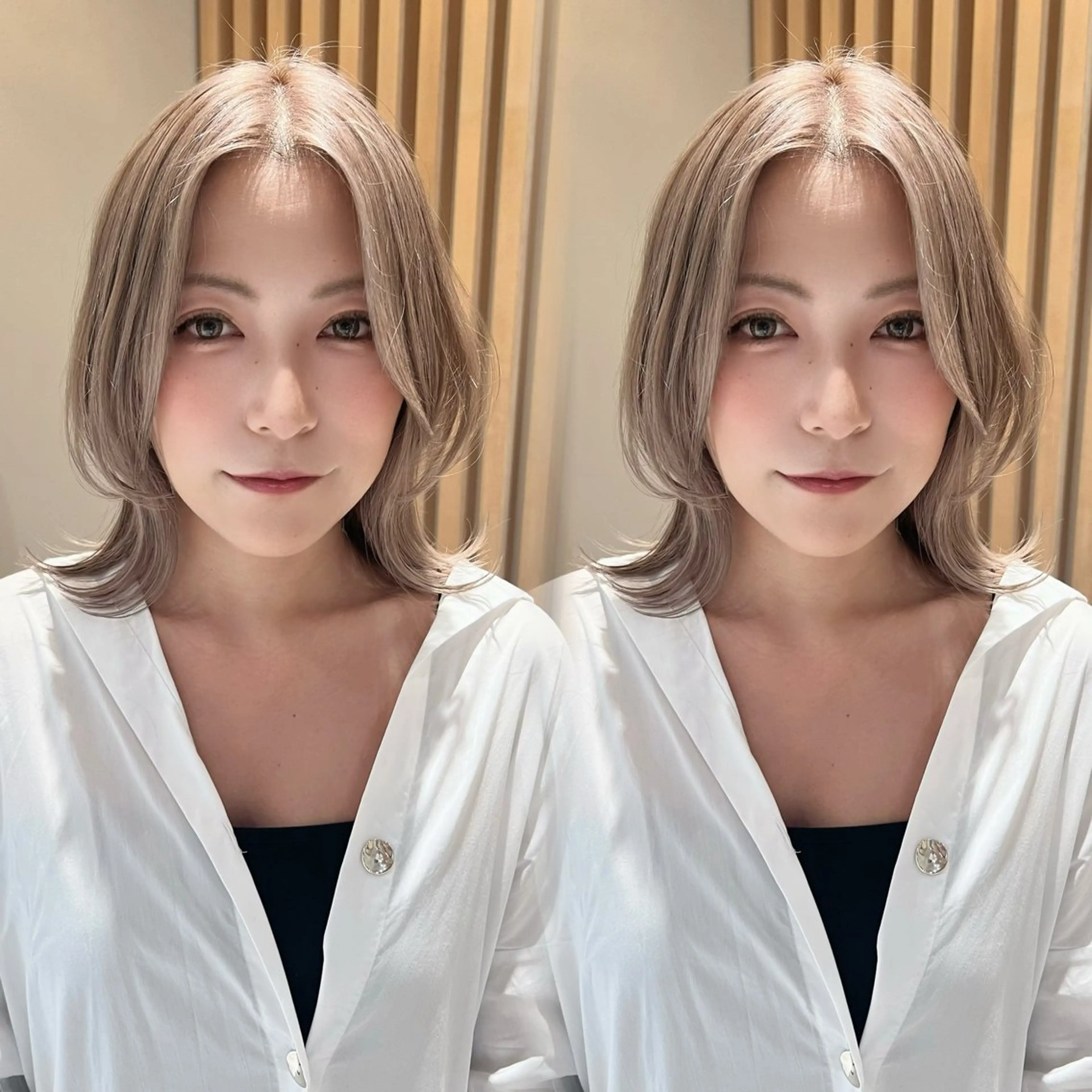 ミディアム カラー ヘアカラー トリートメント レイヤー/韓国 ハイトーン興津史弥のヘアスタイル