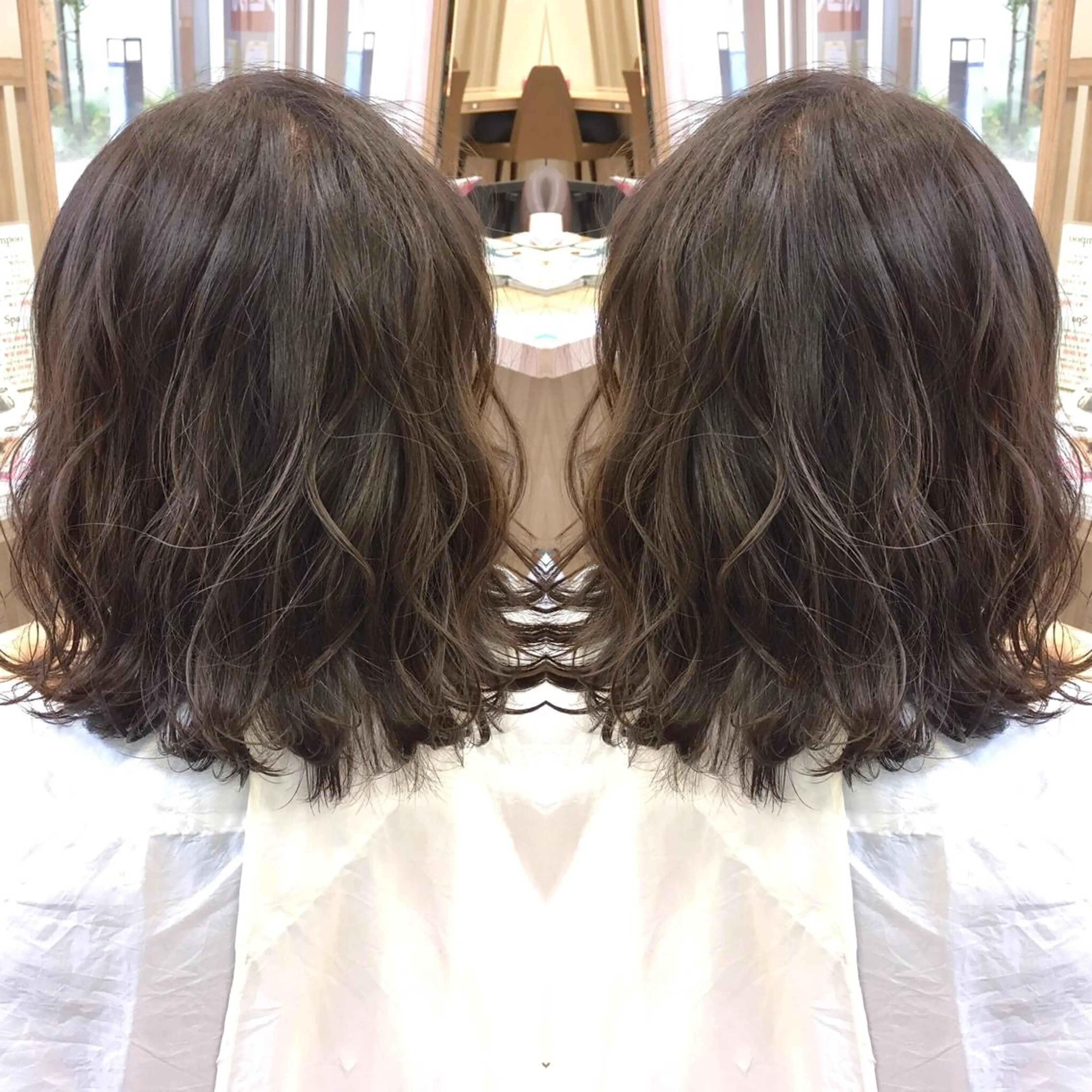 ミディアム カラー ベージュカラー イルミナカラー 小島 仁美のヘアスタイル