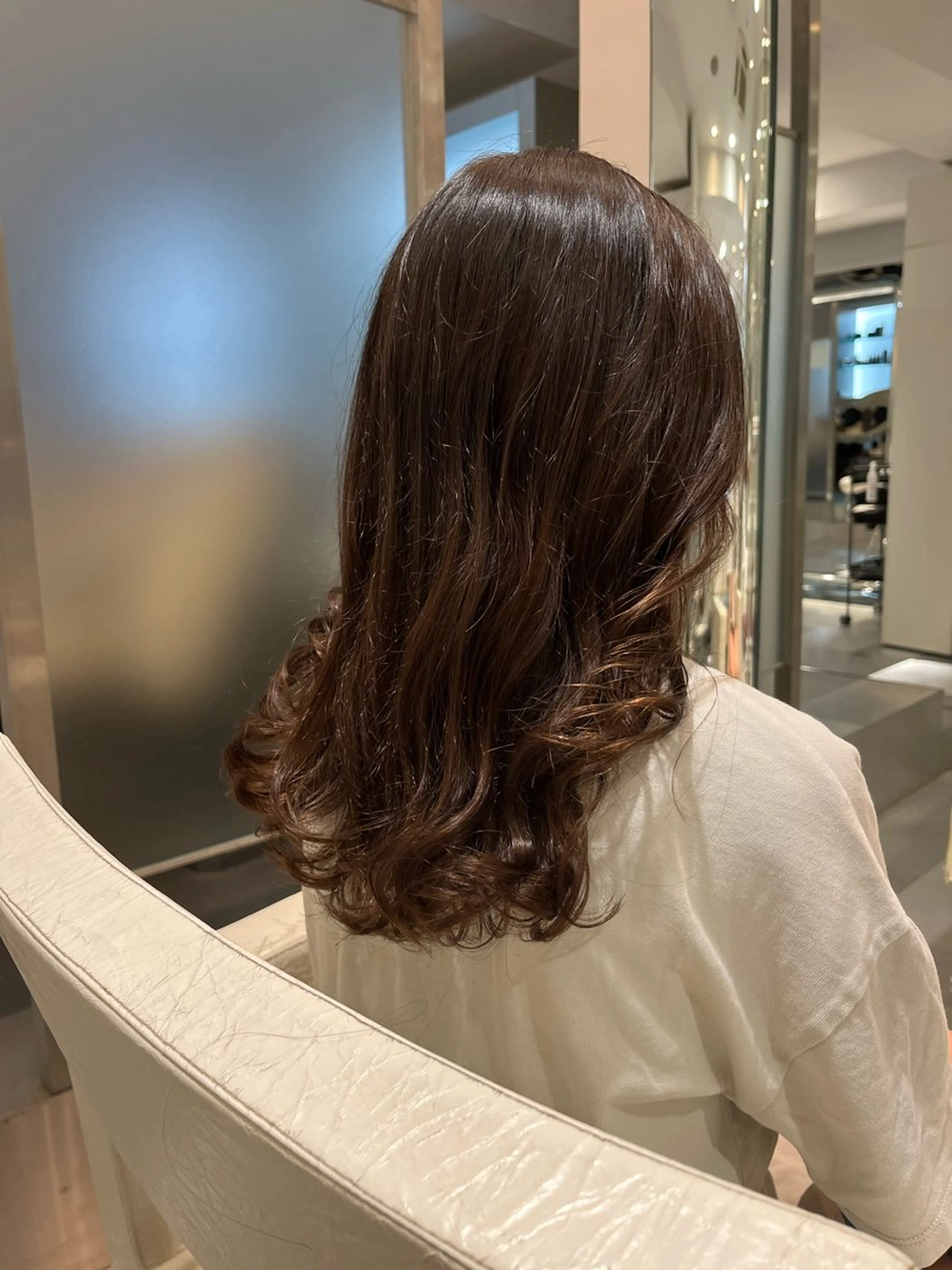 ロング パーマ ボブ 韓国風ヘア デジタルパーマ コテ巻き風パーマ 藤澤　知彌のヘアスタイル