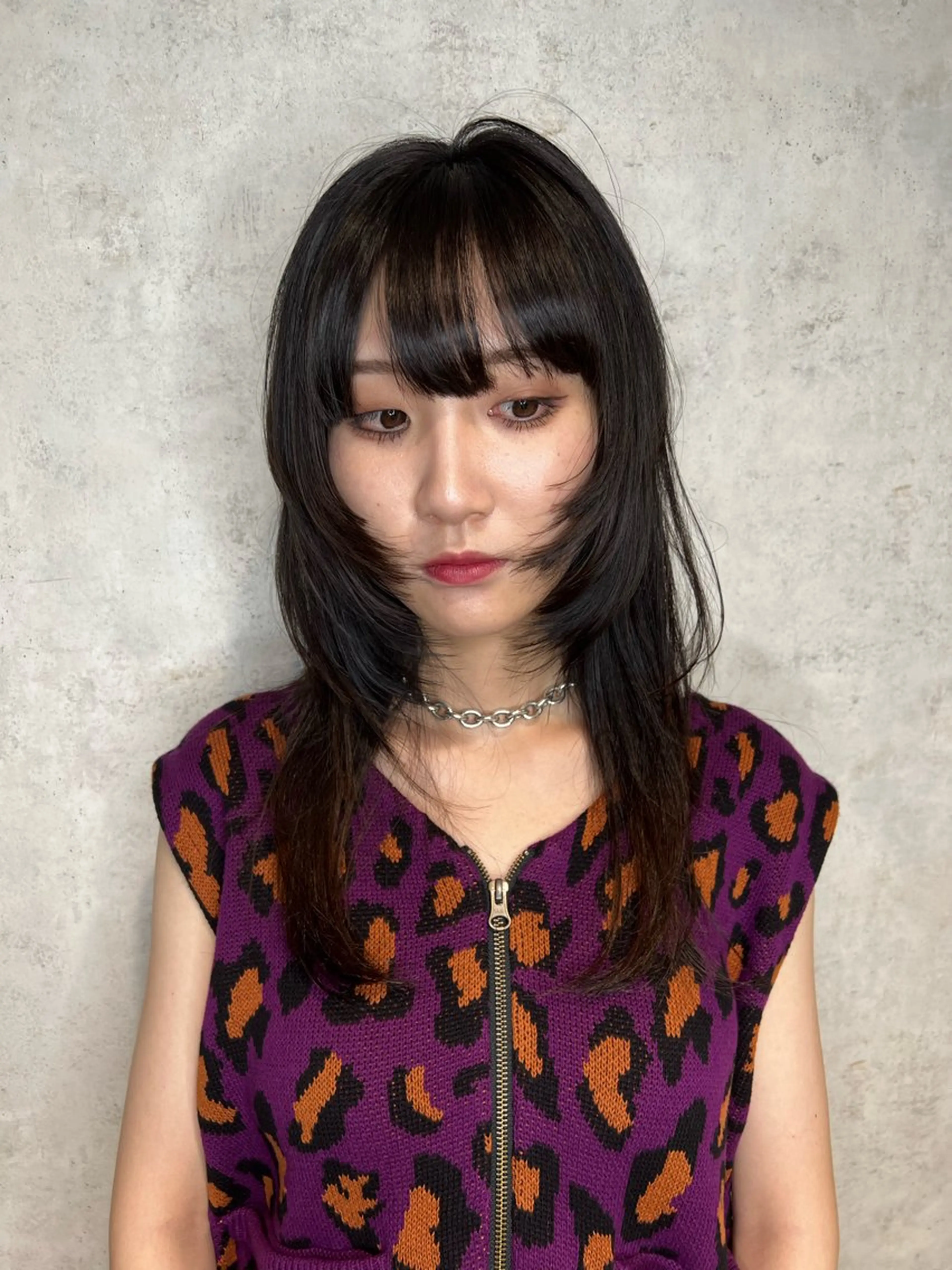 ロング レイヤーカット カット こだわりカラー🕊️ 坪井美南🌼のマツエク・マツパデザイン