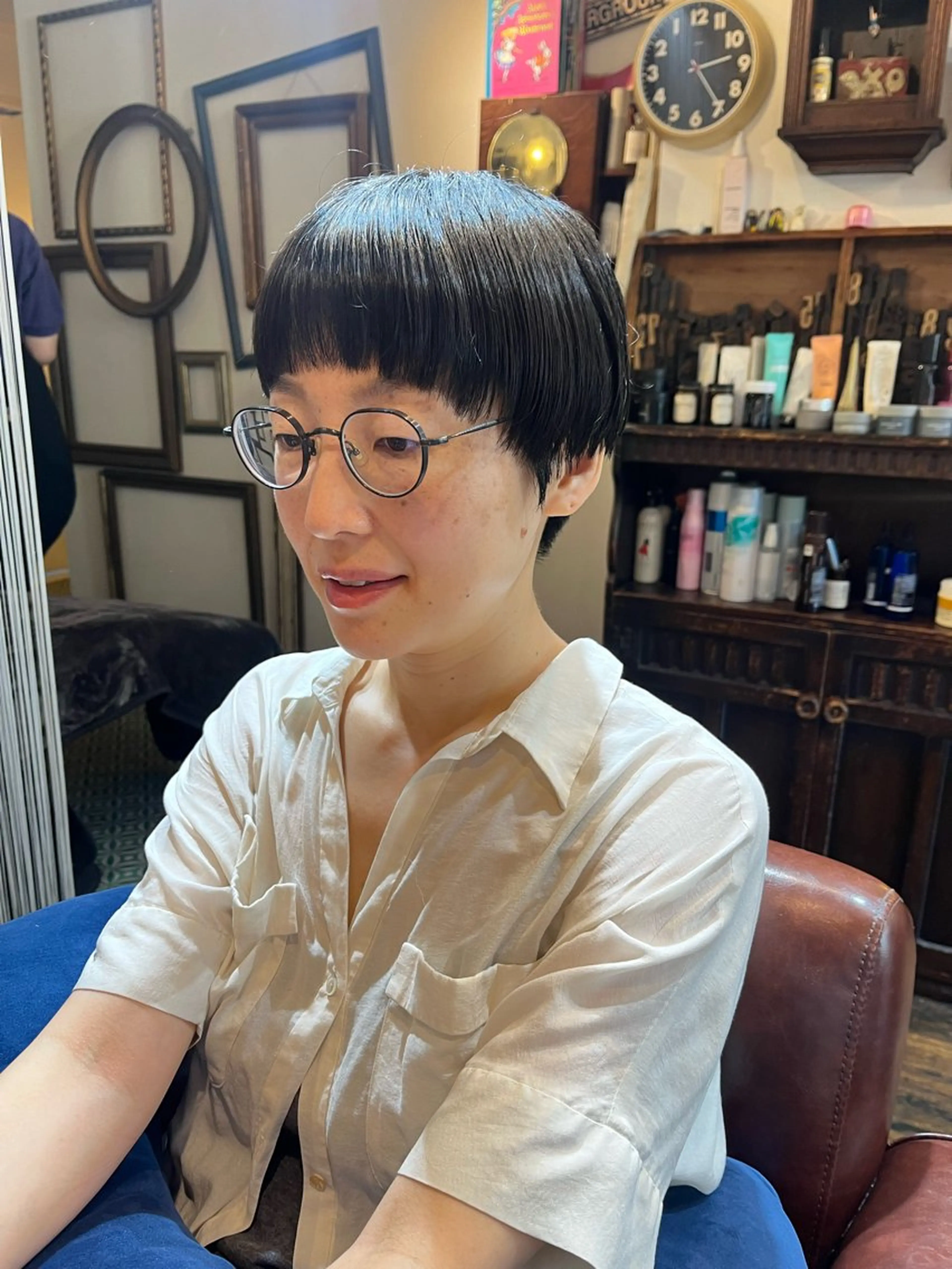 ショート 顔周りカット ショートヘア 抜け感パーマ/ 顔まわり/緒方椋のヘアスタイル