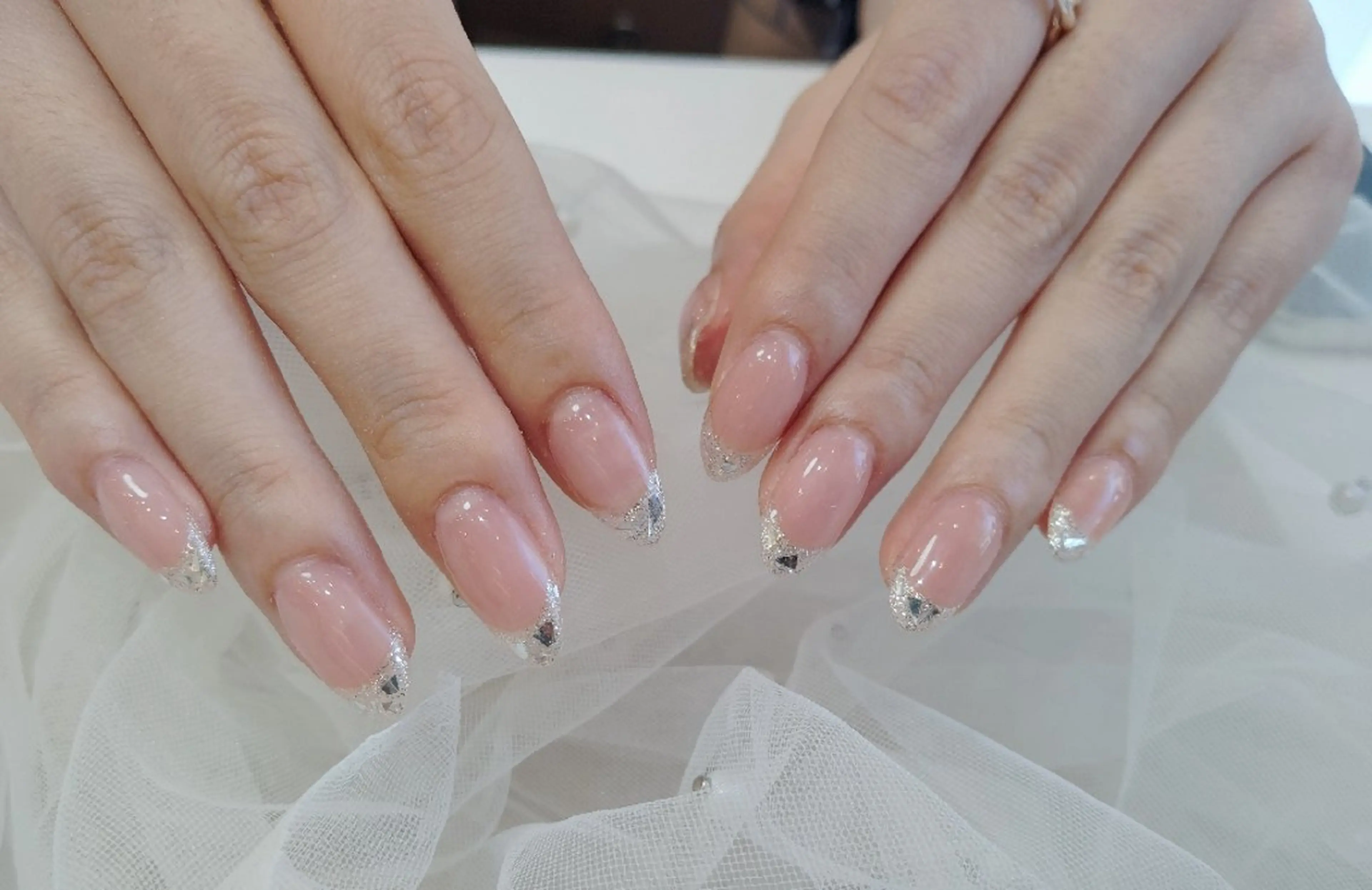ネイル フレンチネイル ガラスフレンチ MIYUKI  美桜のネイルデザイン