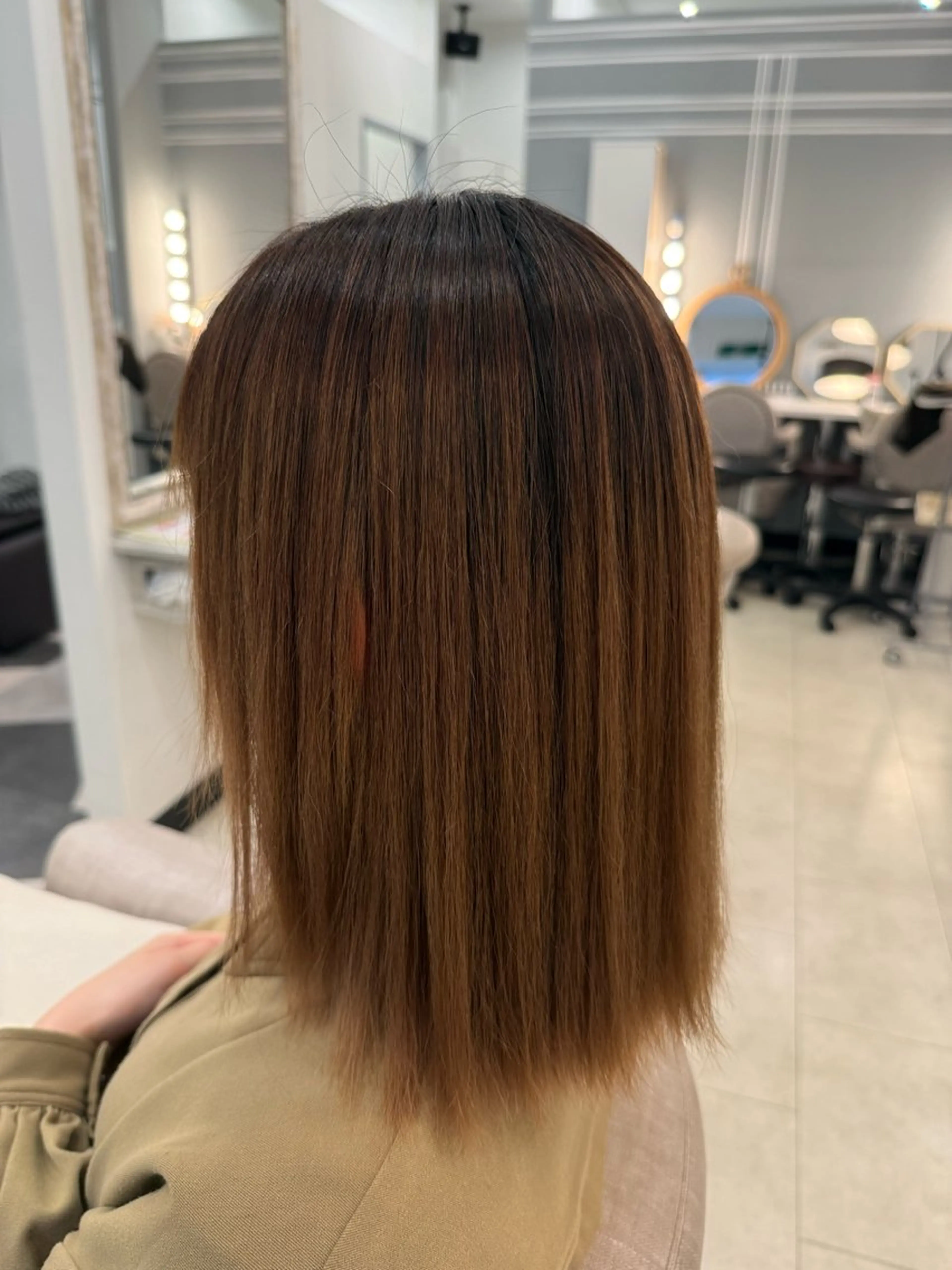 ミディアム 縮毛矯正 Eclat【エクラ】所属・三上 莉里のヘアスタイル