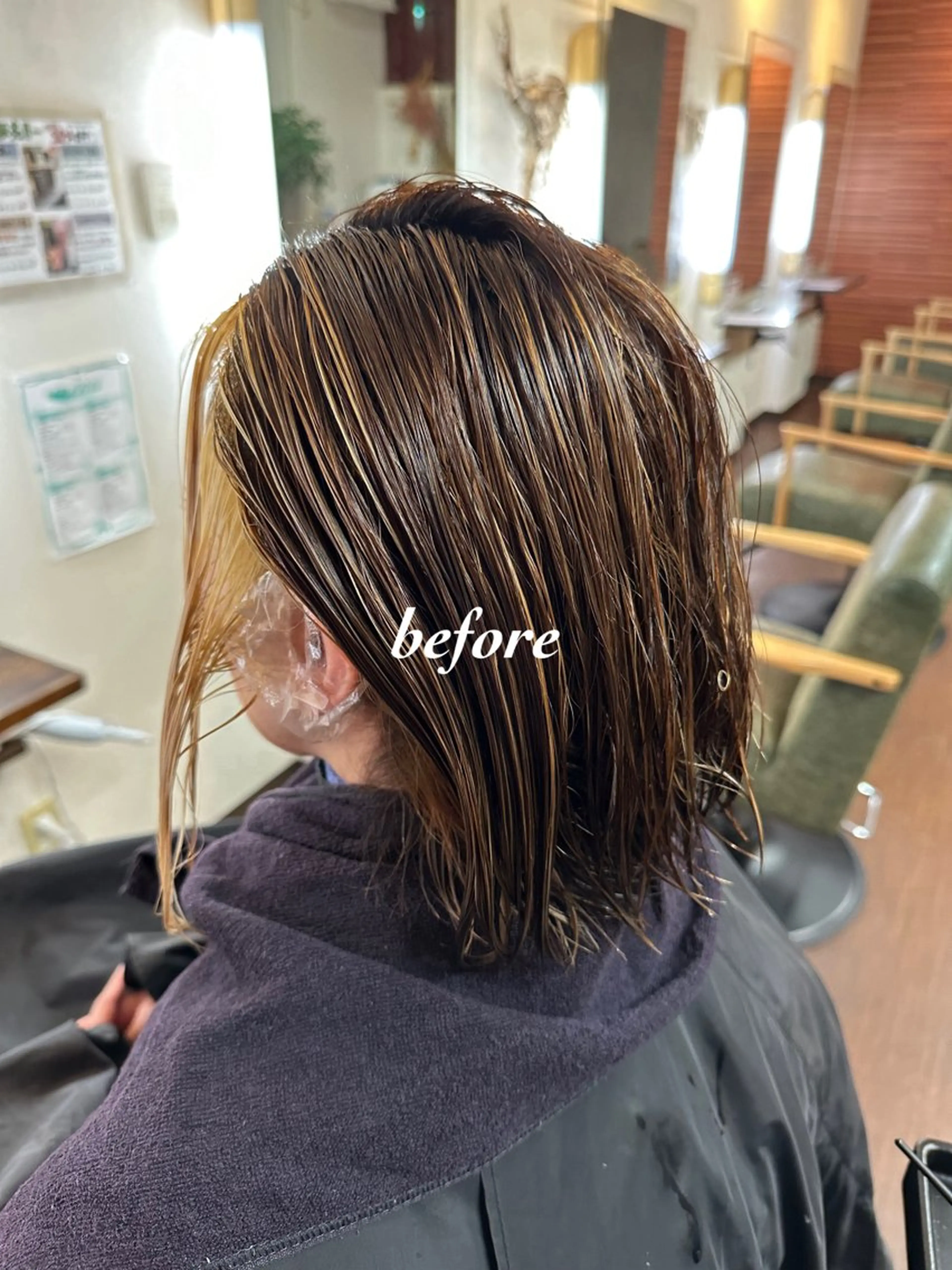 ミディアム カラー ミストバング ブラウンカラー  フェイスフレーミング ハイライトカラー オリーブブラウン カット ヘアカラー トリートメント Glanzhair 🫧‪菊池柊真🫧のヘアスタイル