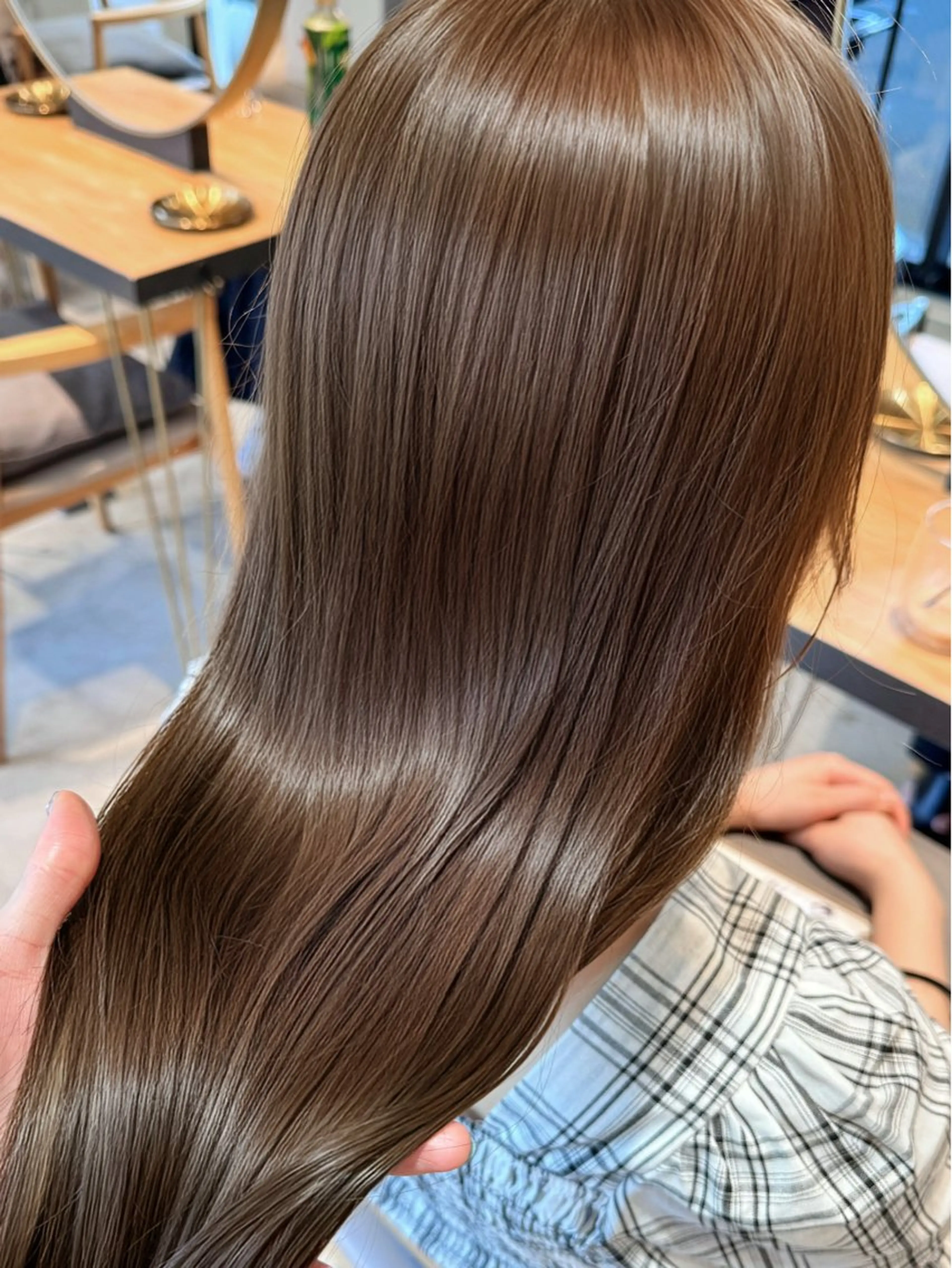 セミロング 髪質改善 カット ヘアカラー 縮毛矯正 髪質改善/透明感カラ ー🫧mizukiのヘアスタイル